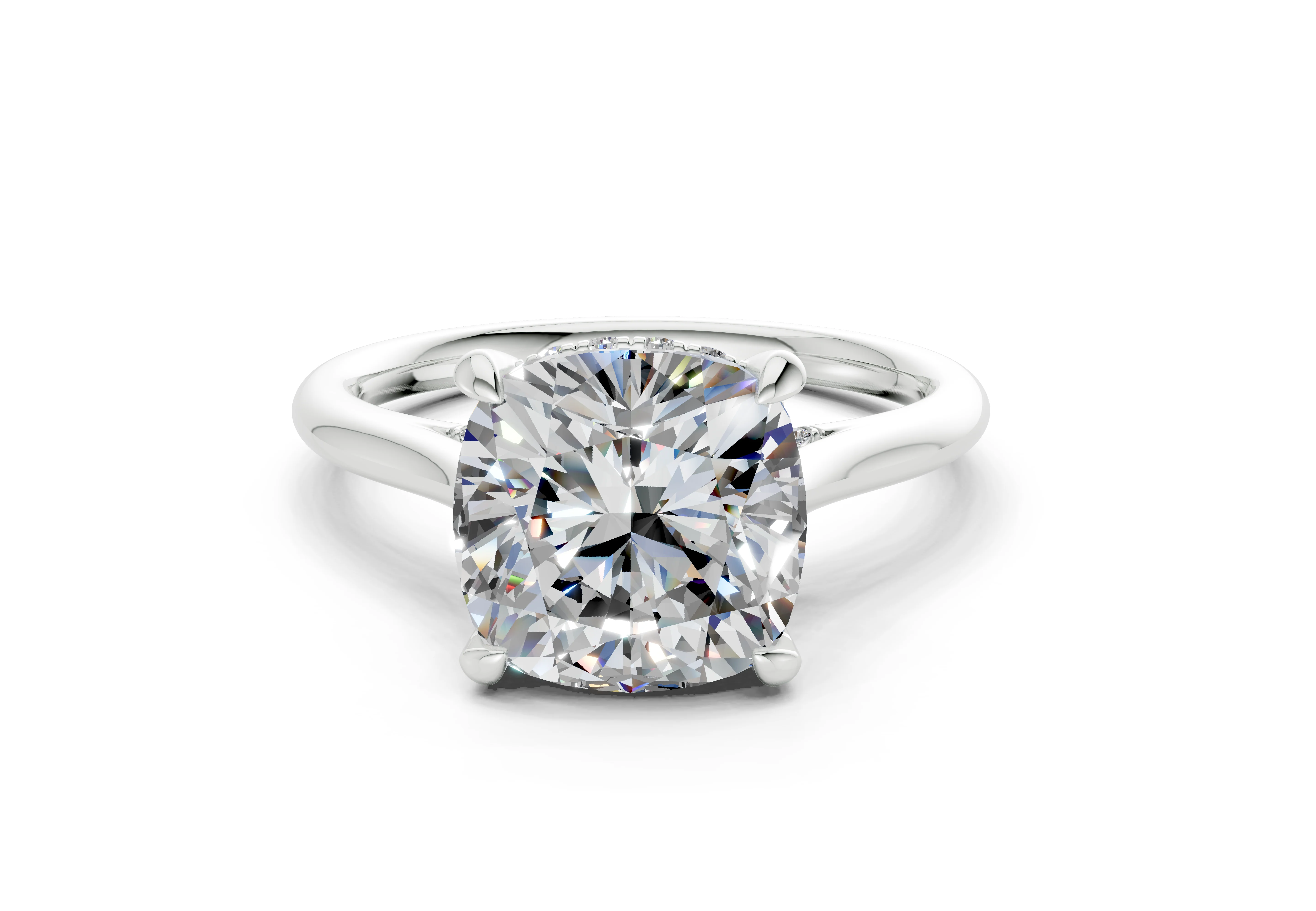 Piper Diamond Solitaire Cushion Squareuare Cut 2.3mm Engagement Ring - Image 7