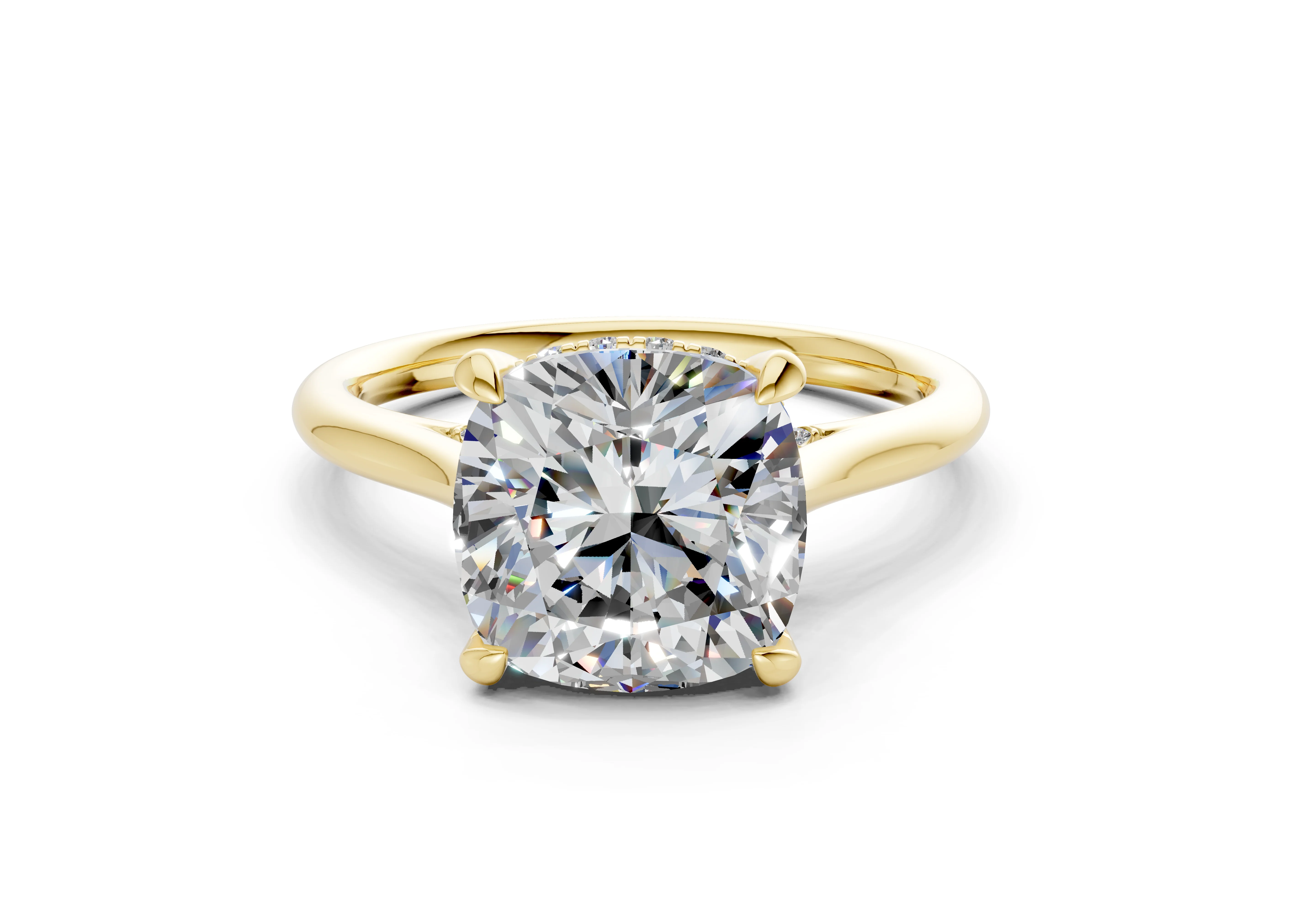 Piper Diamond Solitaire Cushion Squareuare Cut 2mm Engagement Ring