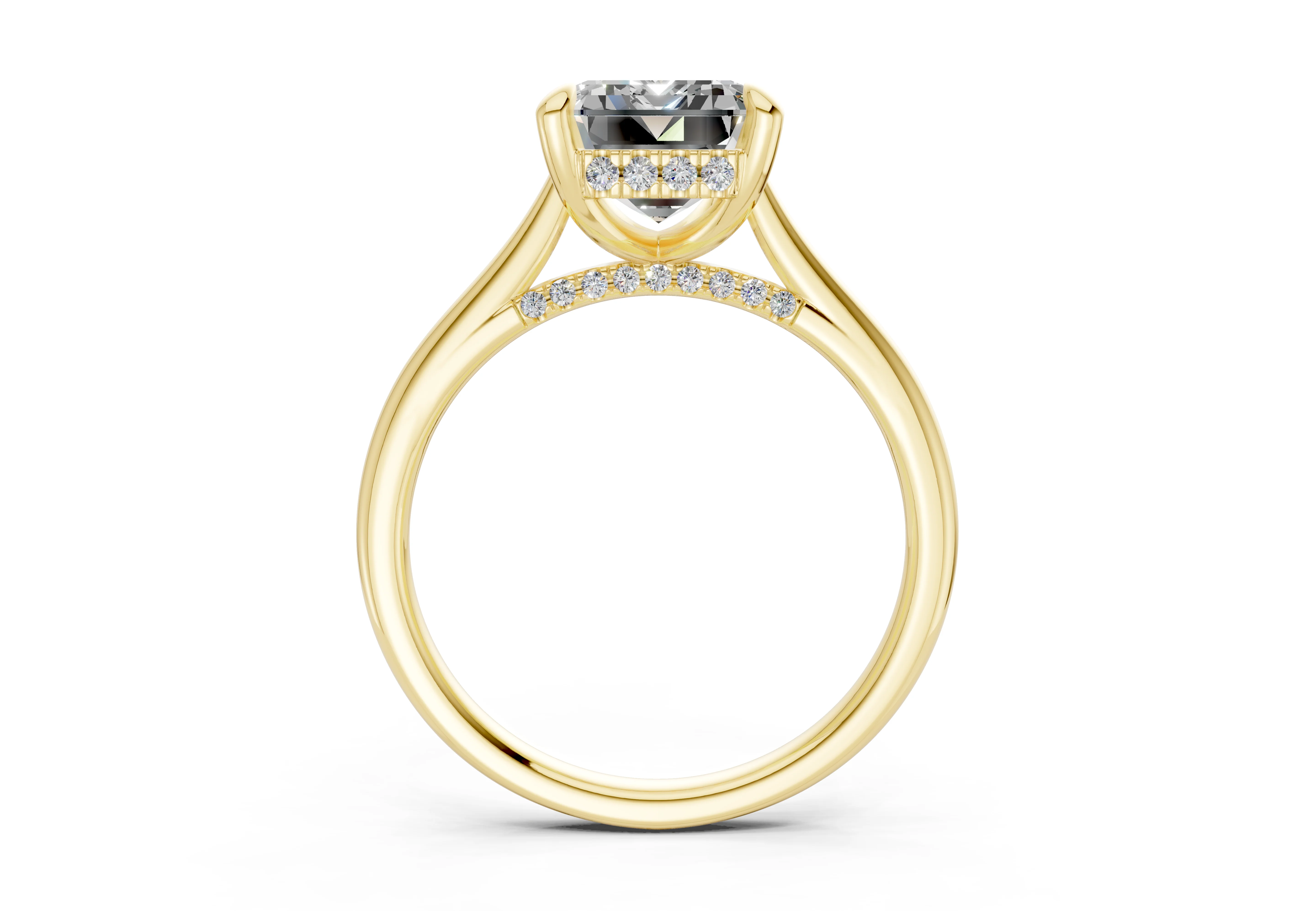 Piper Diamond Solitaire Emerald Cut 2.2mm Engagement Ring - Image 2