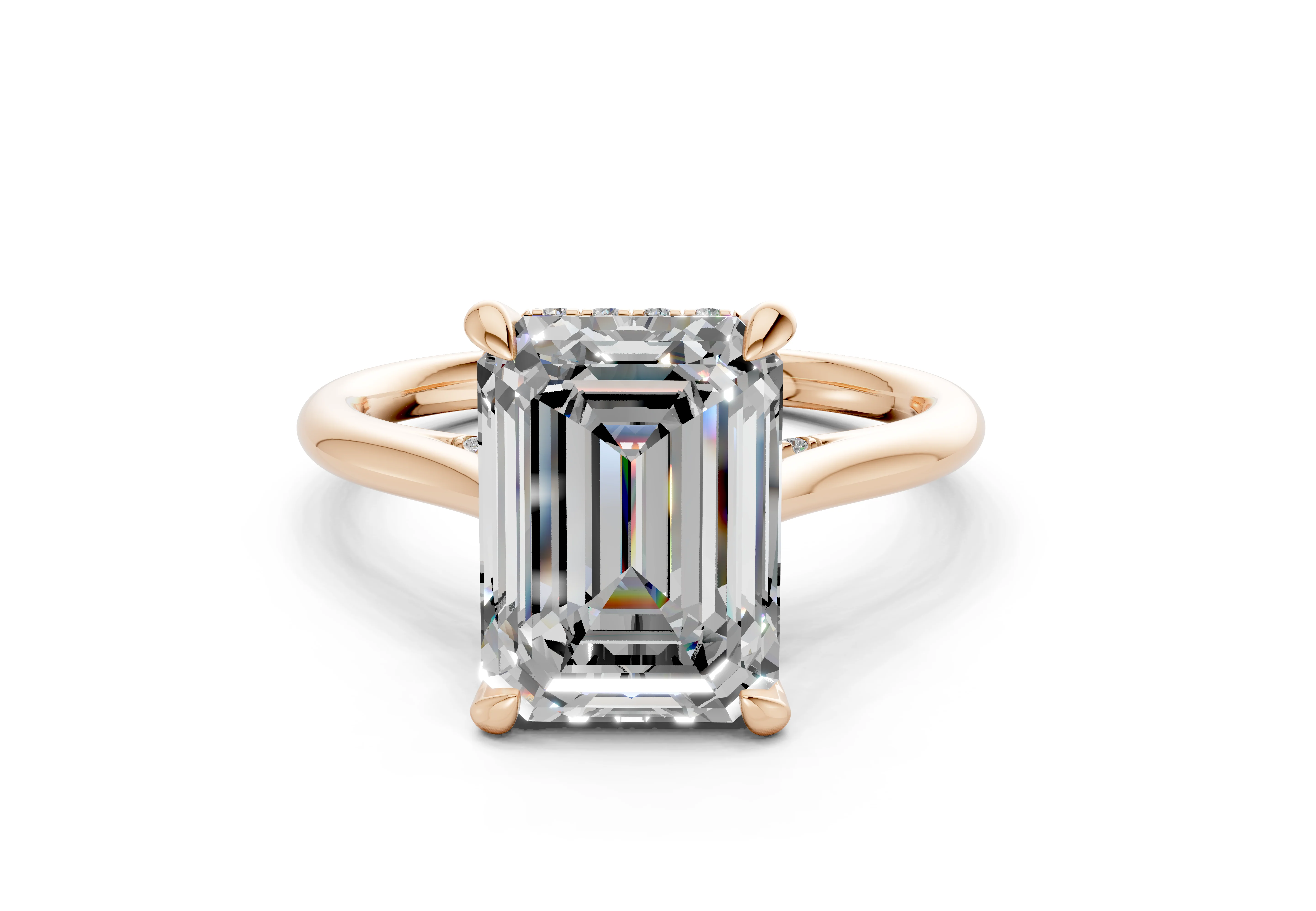 Piper Diamond Solitaire Emerald Cut 2.2mm Engagement Ring - Image 4