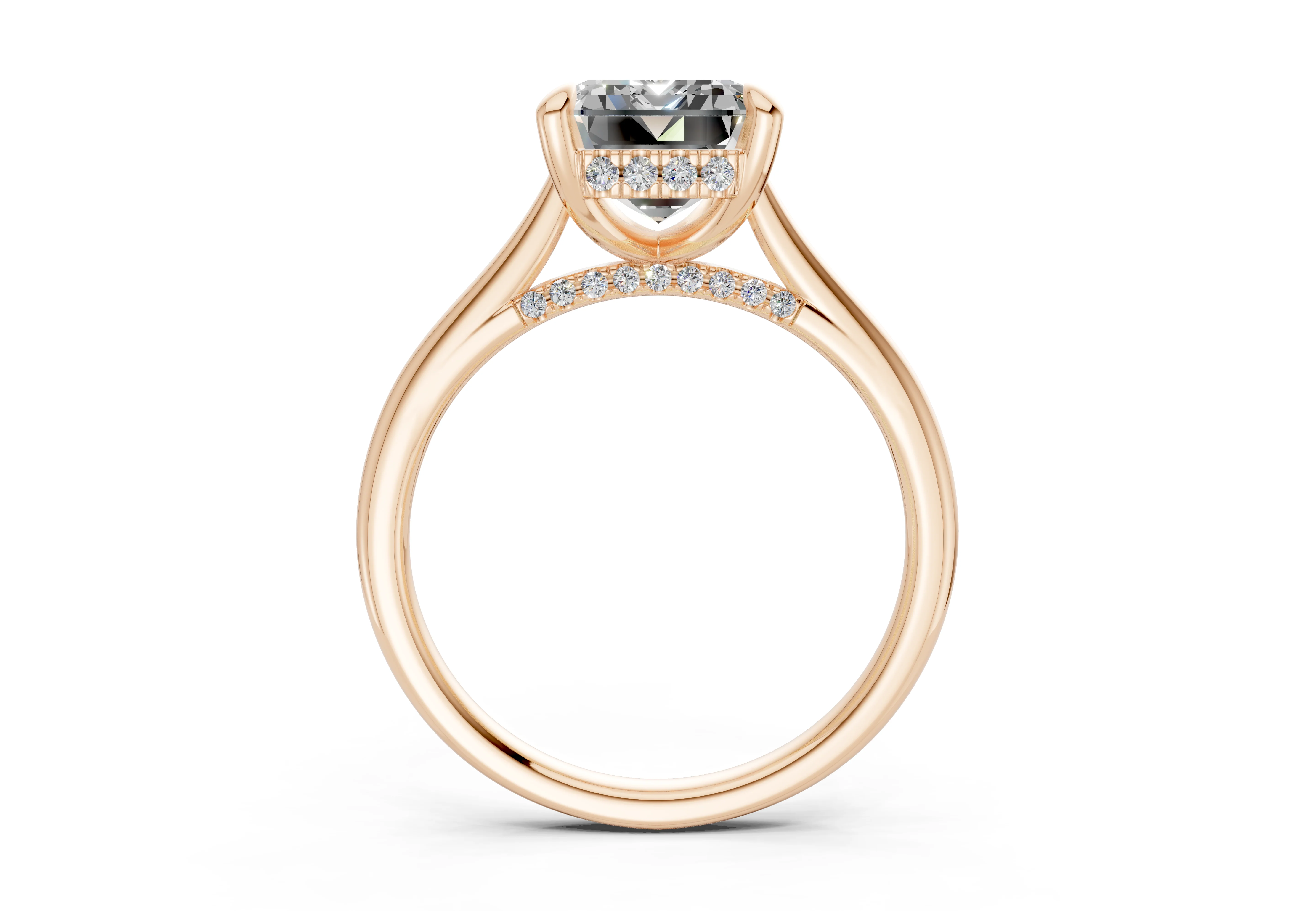 Piper Diamond Solitaire Emerald Cut 2.2mm Engagement Ring - Image 5