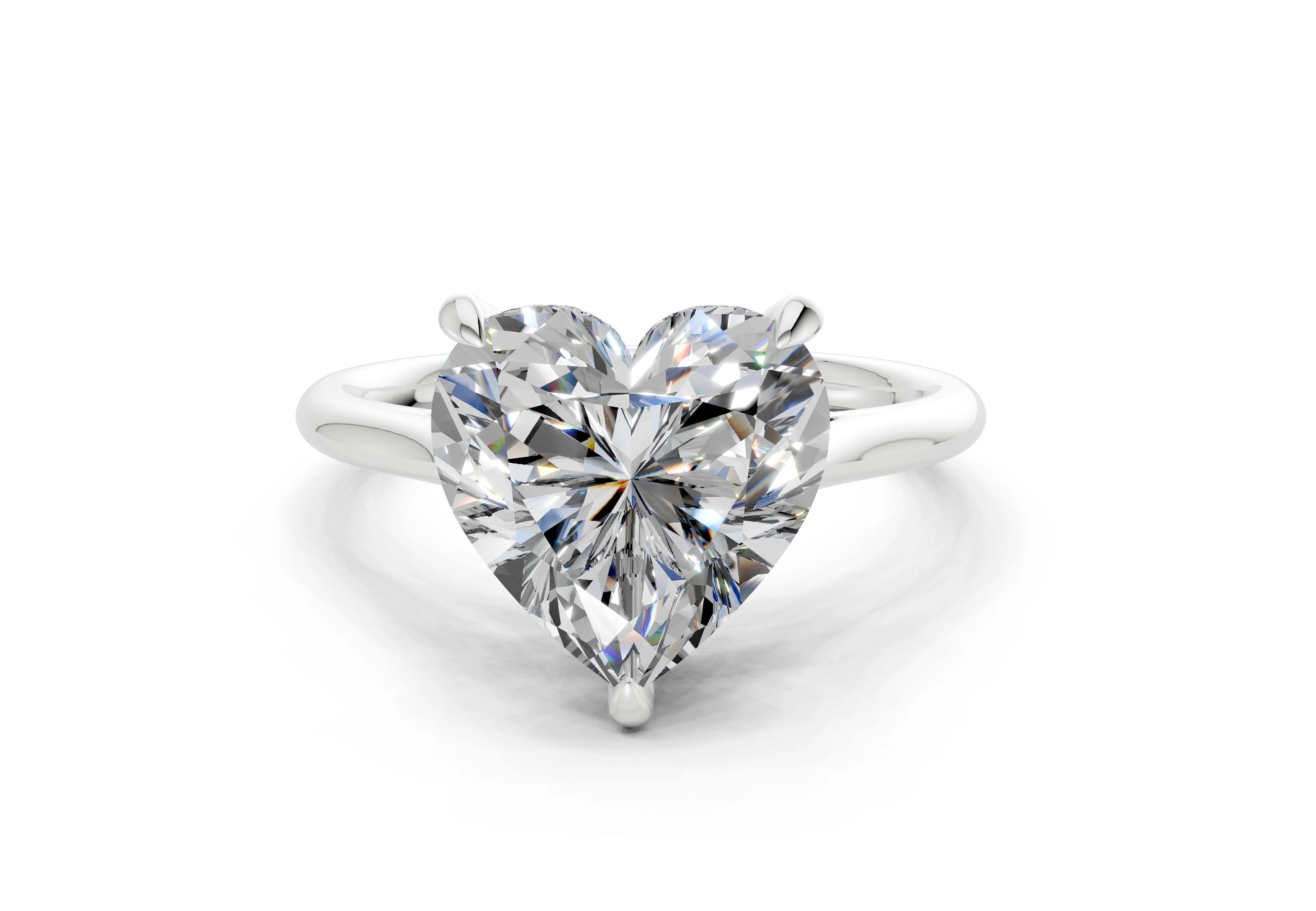 Piper Diamond Solitaire Heart Cut 1.8mm Engagement Ring - Image 7