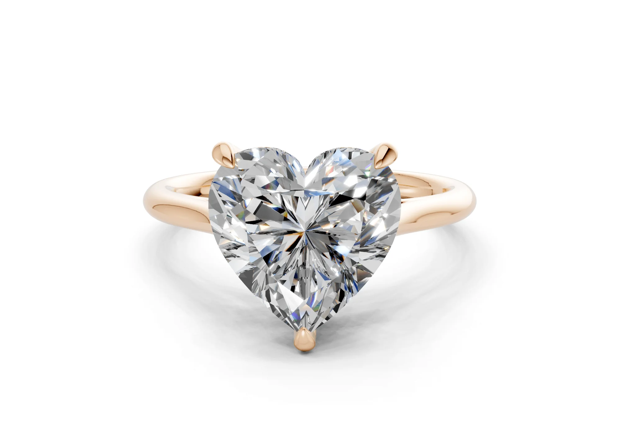 Piper Diamond Solitaire Heart Cut 2.3mm Engagement Ring - Image 4