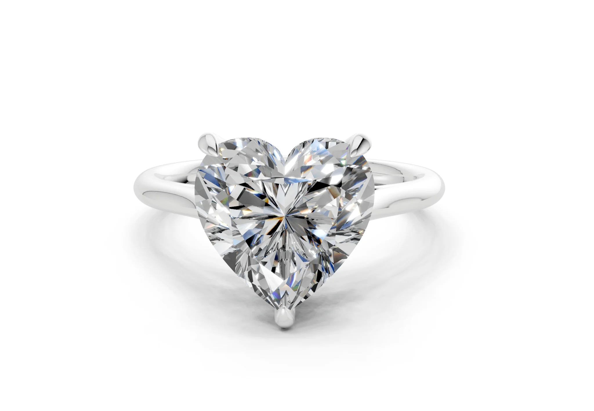 Piper Diamond Solitaire Heart Cut 2.3mm Engagement Ring - Image 7