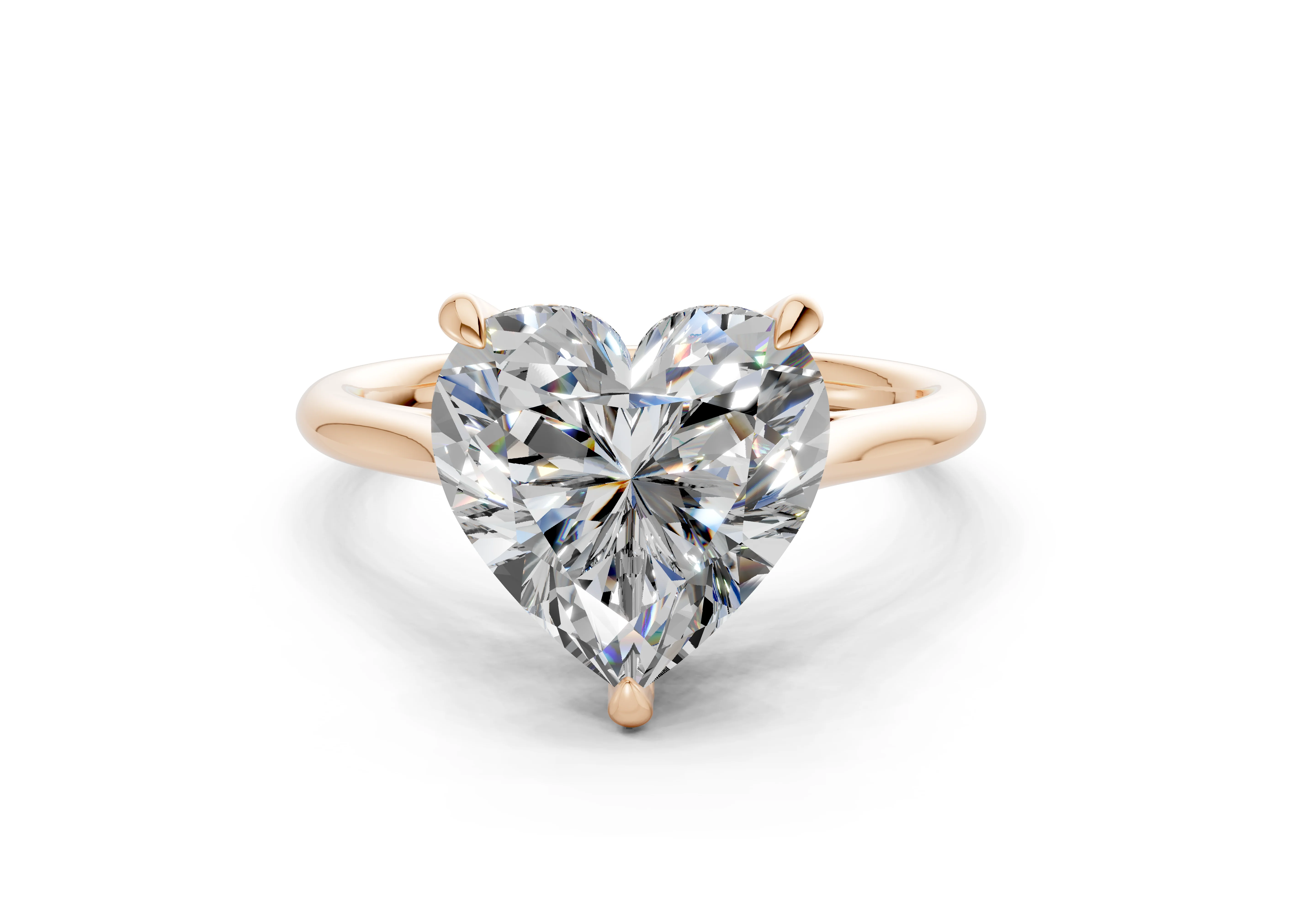 Piper Diamond Solitaire Heart Cut 2mm Engagement Ring - Image 4