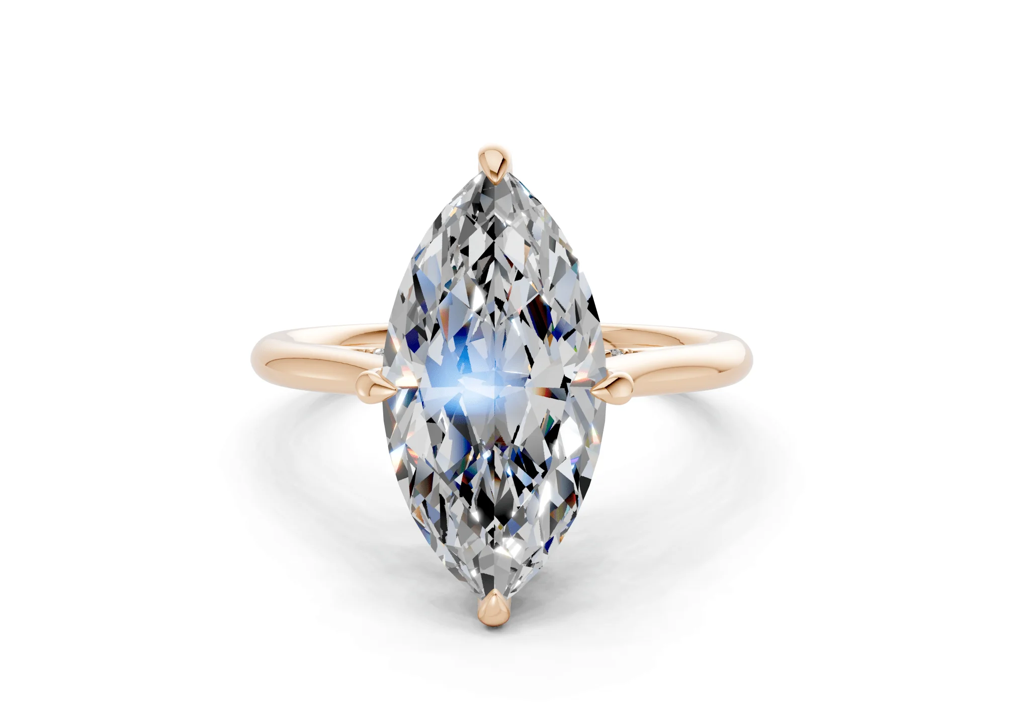 Piper Diamond Solitaire Marquise Cut 1.8mm Engagement Ring - Image 4