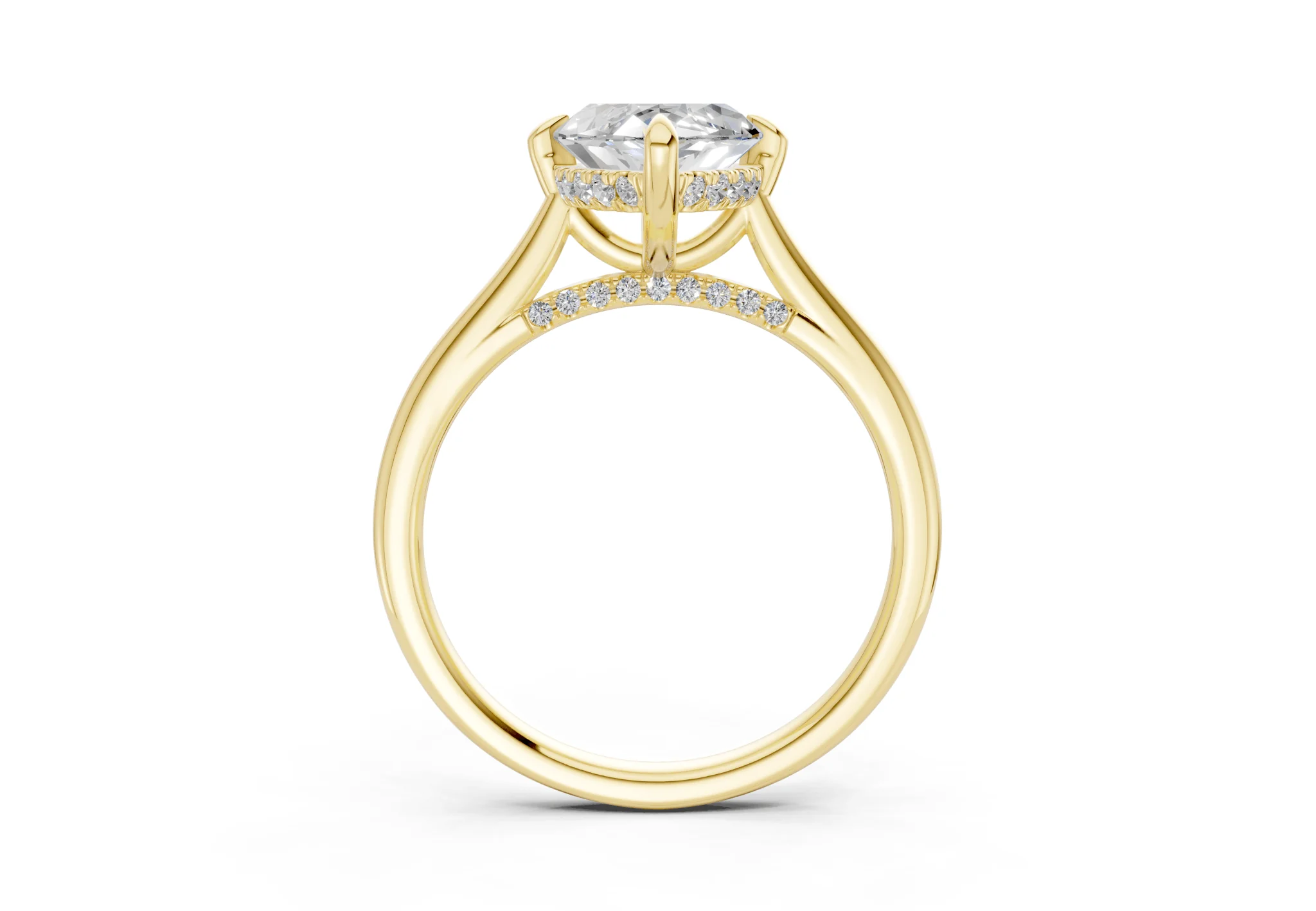 Piper Diamond Solitaire Marquise Cut 2.2mm Engagement Ring - Image 2