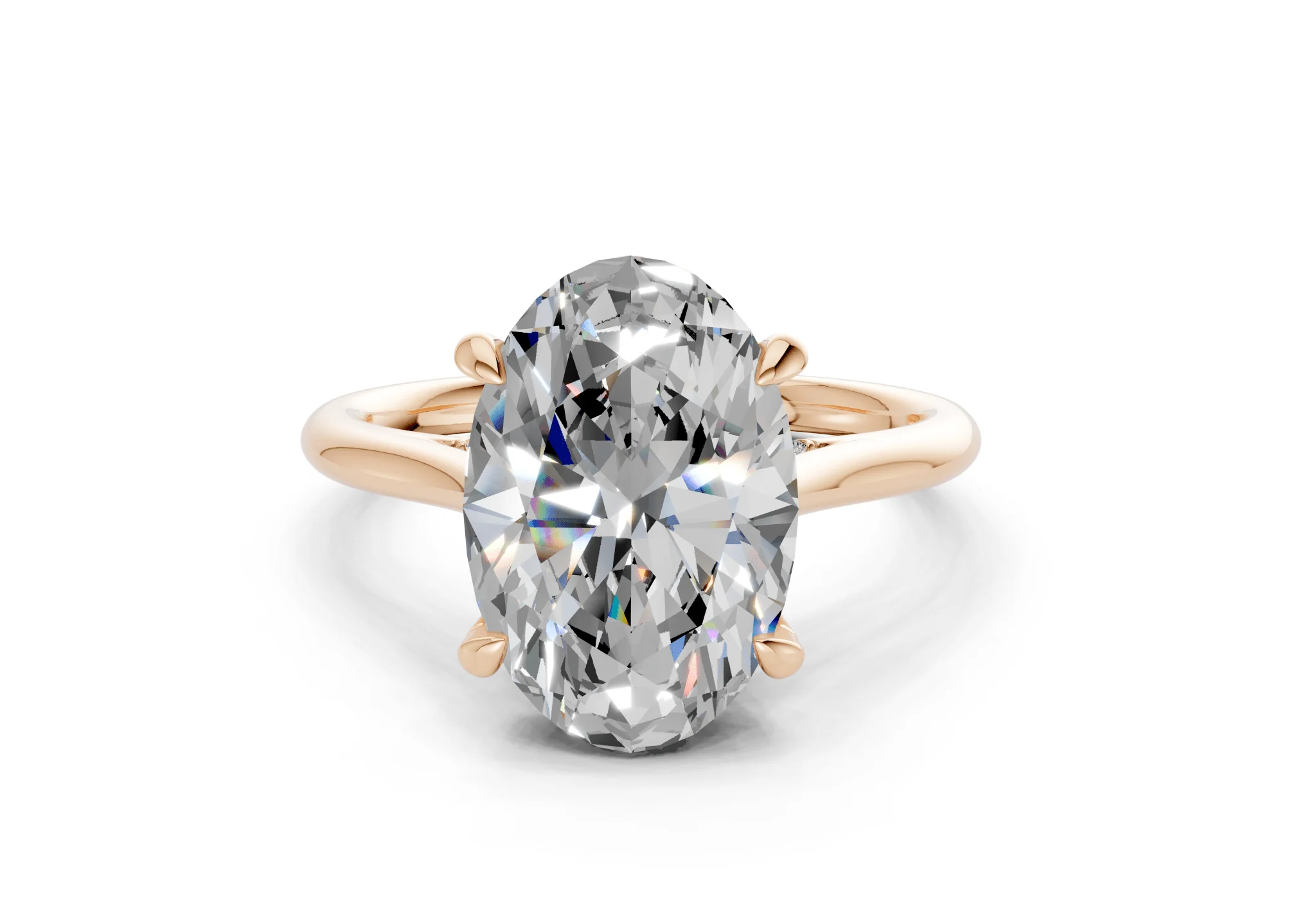 Piper Diamond Solitaire Oval Cut 1.8mm Engagement Ring - Image 4