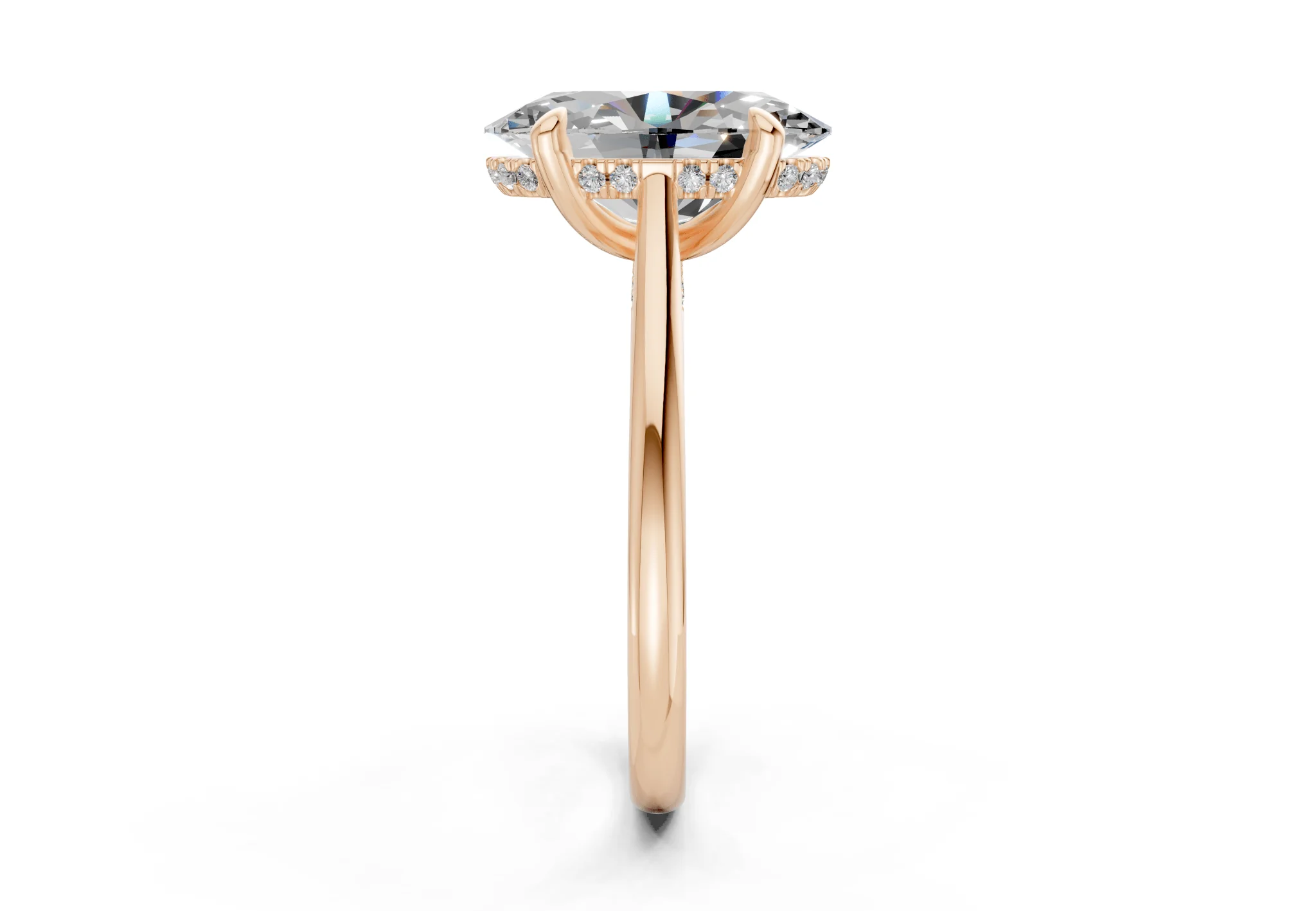 Piper Diamond Solitaire Oval Cut 1.8mm Engagement Ring - Image 6