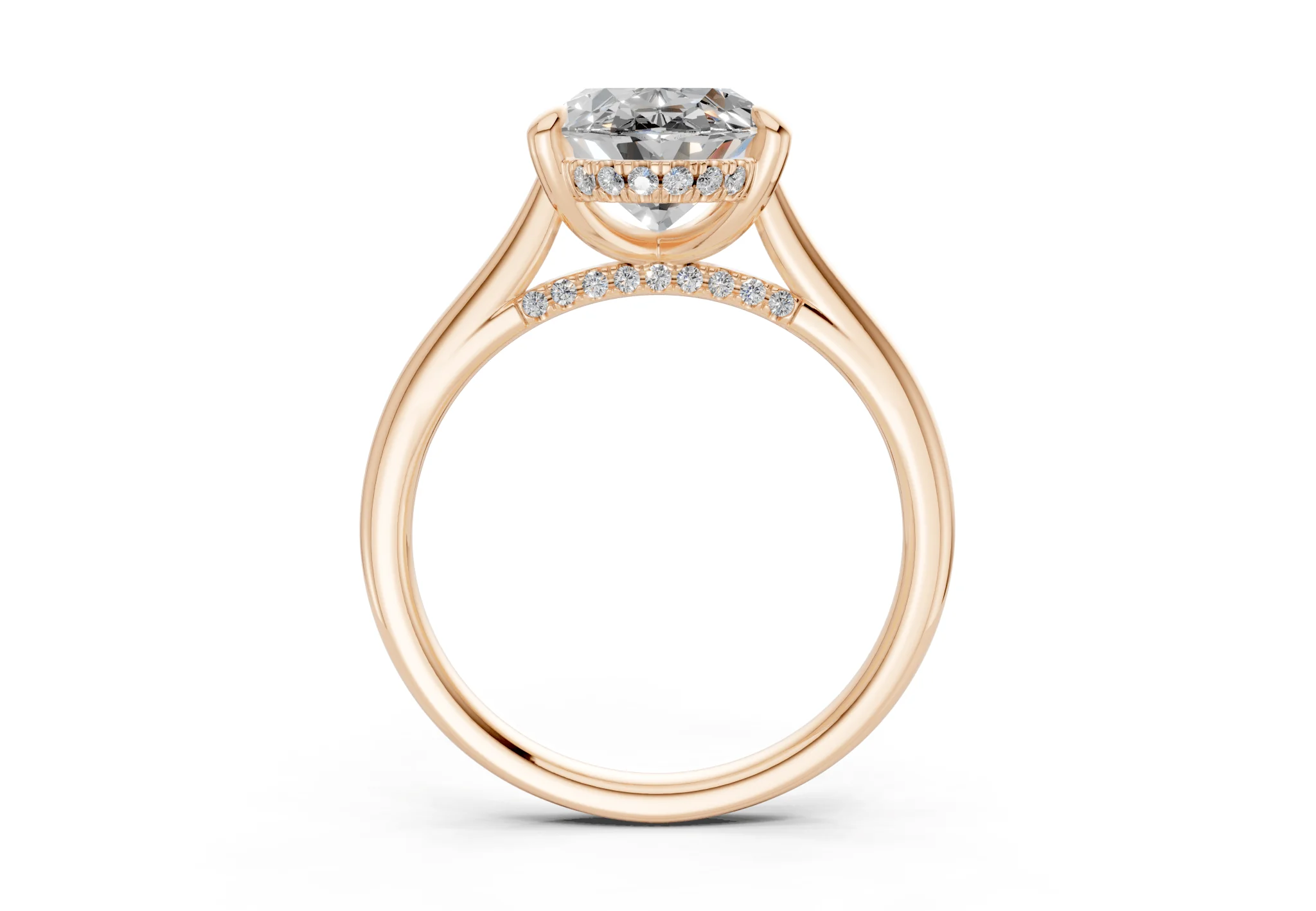 Piper Diamond Solitaire Oval Cut 2.3mm Engagement Ring - Image 5