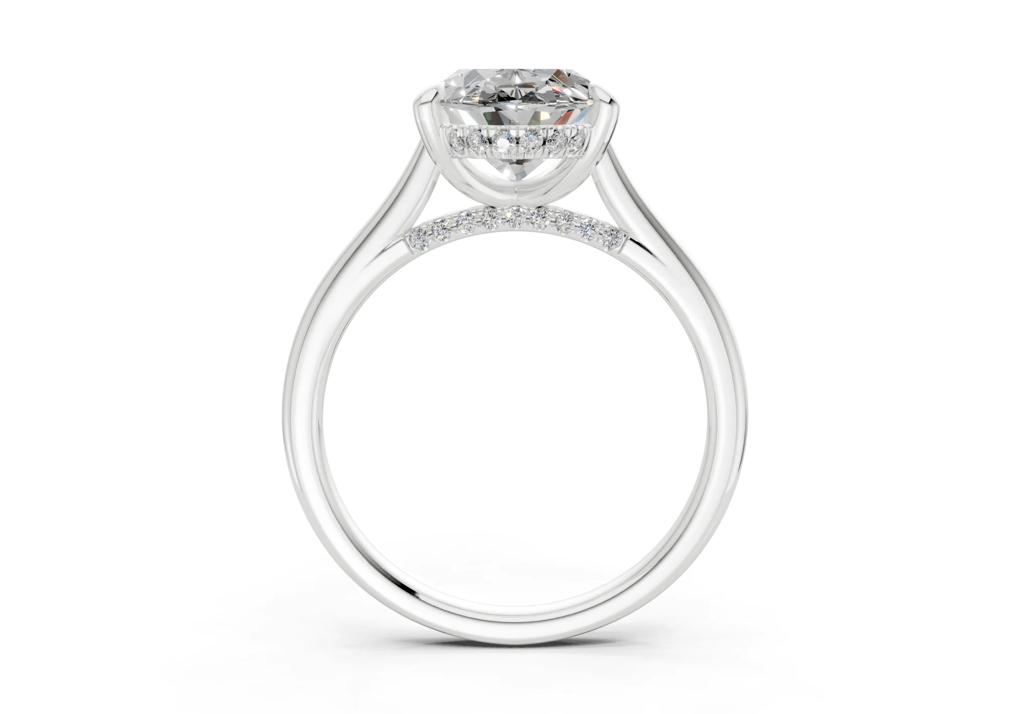 Piper Diamond Solitaire Oval Cut 2.3mm Engagement Ring - Image 8