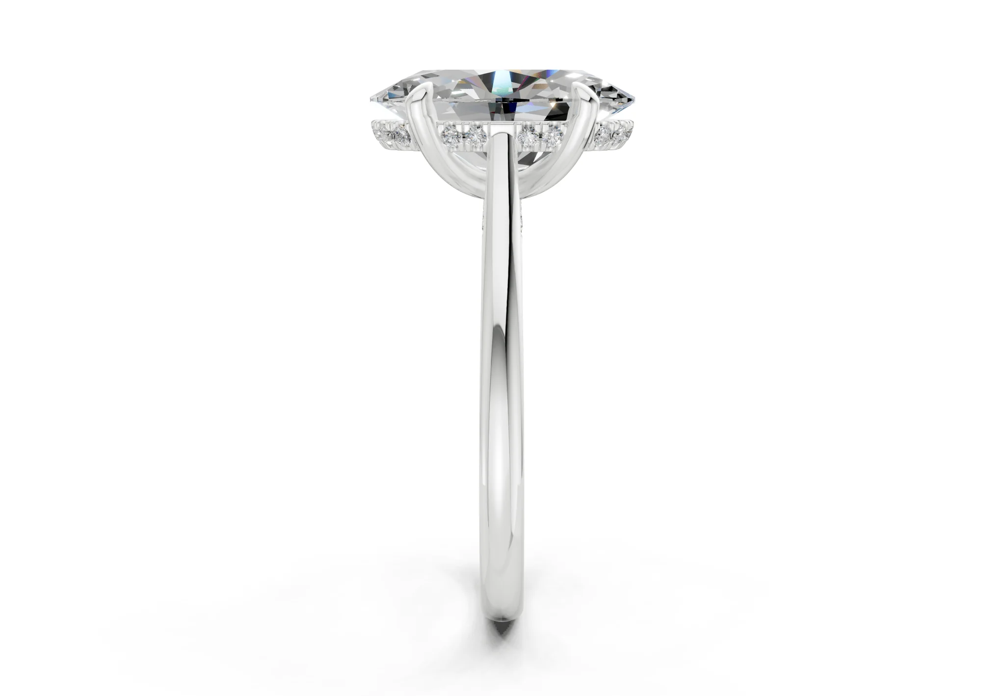 Piper Diamond Solitaire Oval Cut 2mm Engagement Ring - Image 9