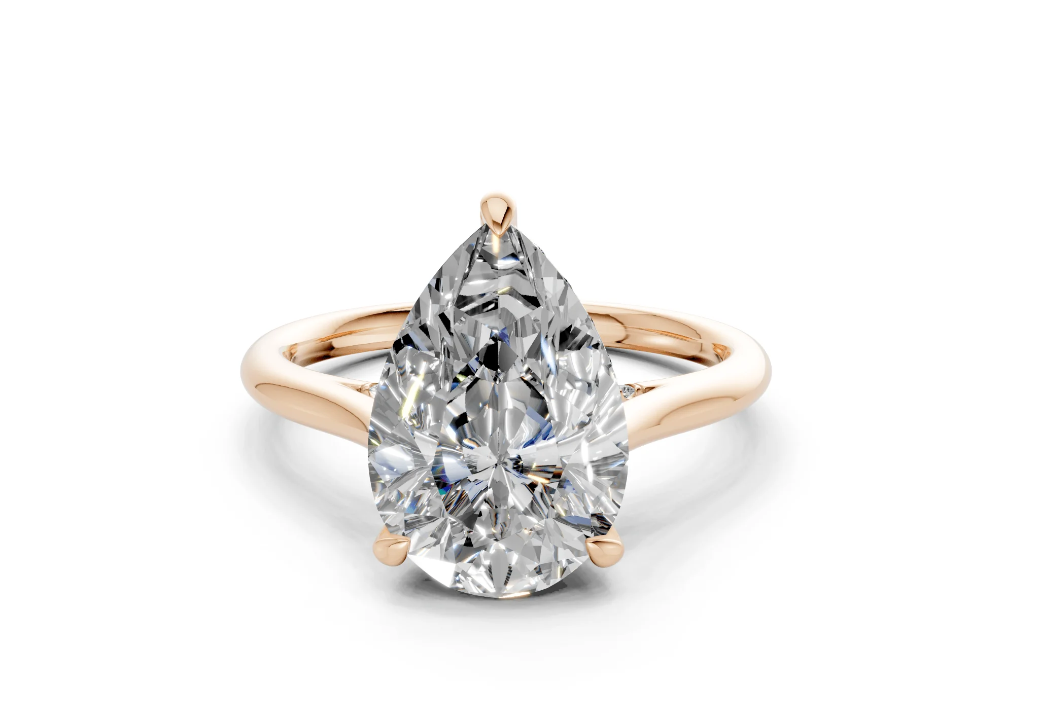 Piper Diamond Solitaire Pear Cut 1.8mm Engagement Ring - Image 4