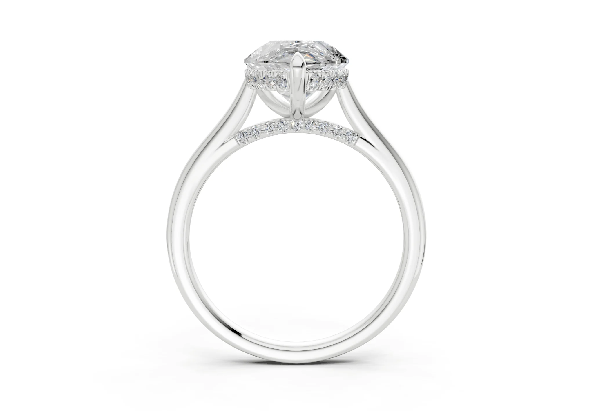 Piper Diamond Solitaire Pear Cut 2mm Engagement Ring - Image 8