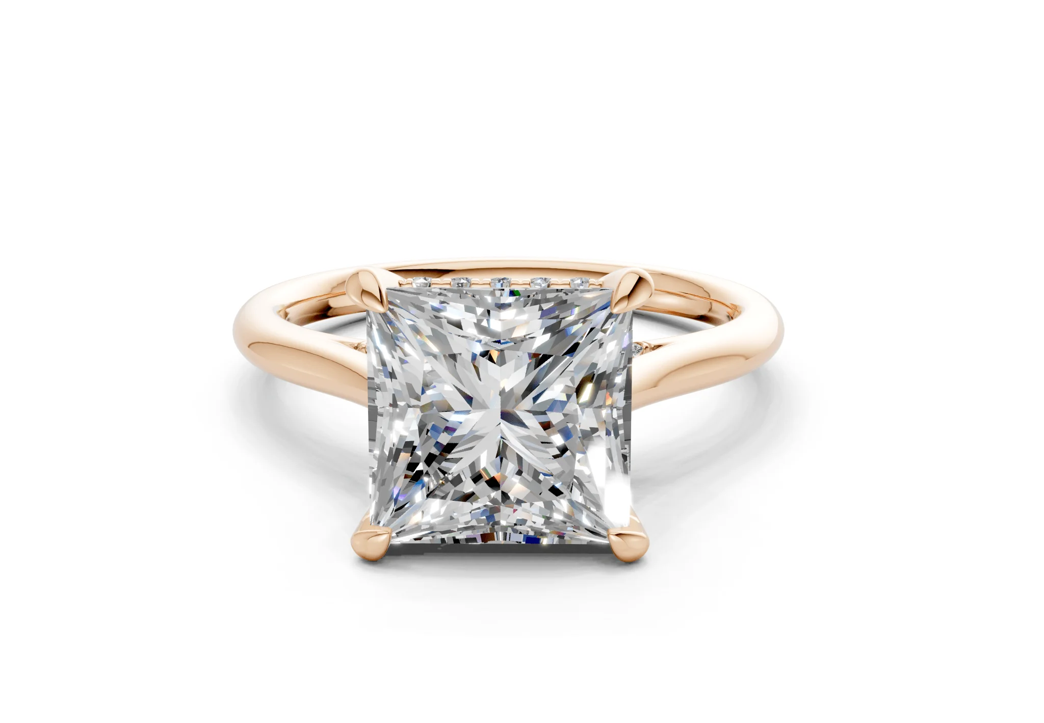 Piper Diamond Solitaire Princess Cut 1.8mm Engagement Ring - Image 4