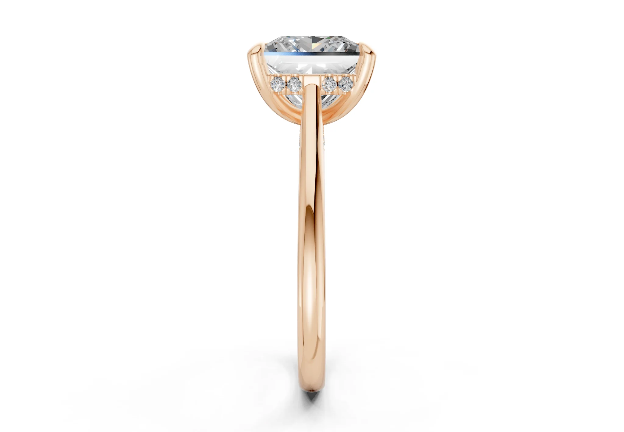 Piper Diamond Solitaire Princess Cut 1.8mm Engagement Ring - Image 6