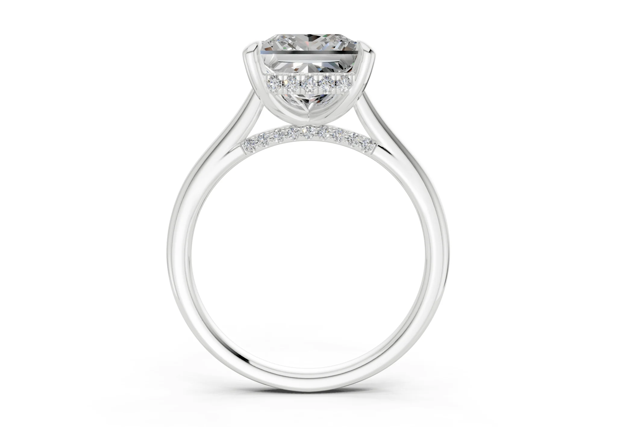 Piper Diamond Solitaire Princess Cut 1.8mm Engagement Ring - Image 8