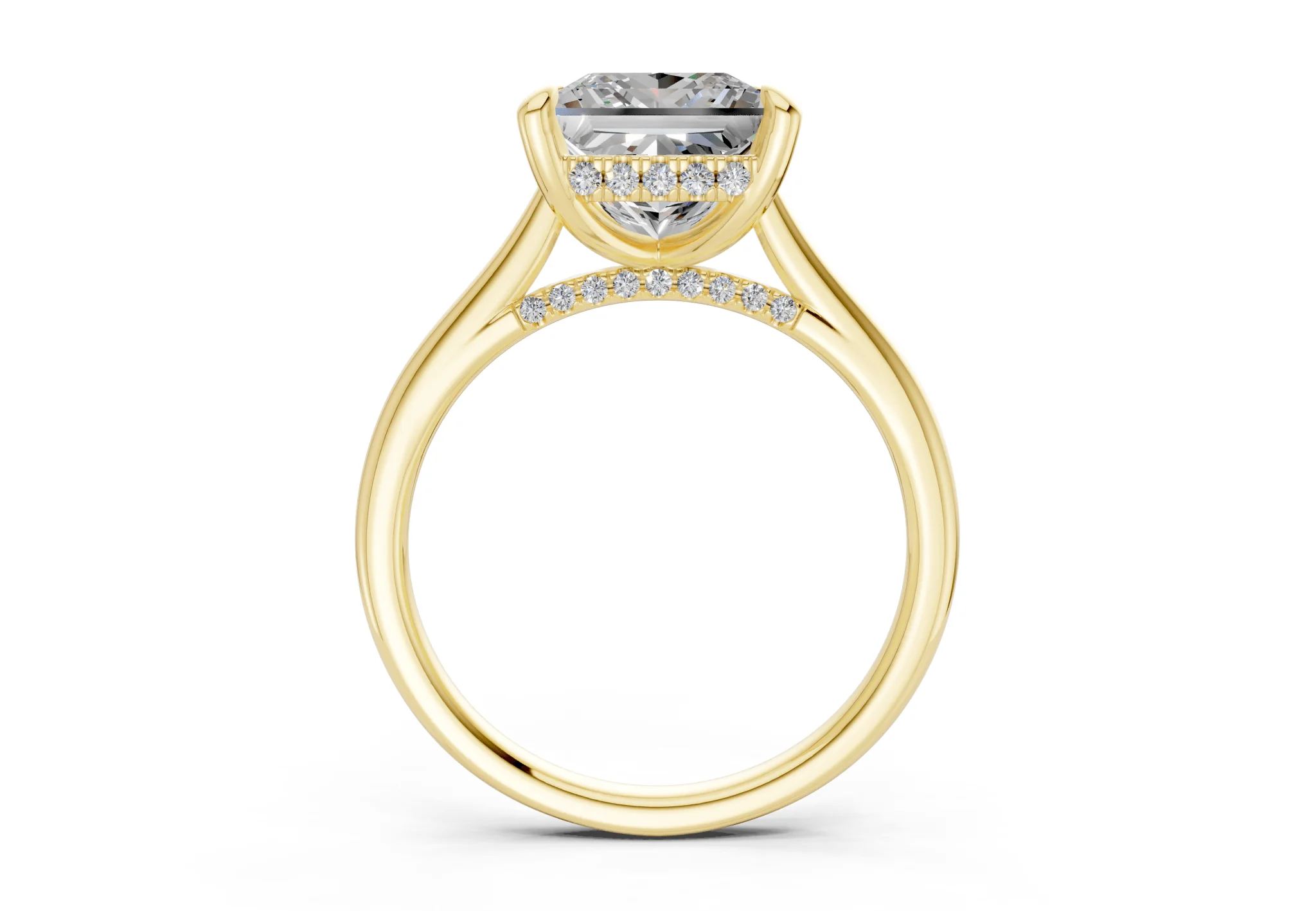 Piper Diamond Solitaire Princess Cut 2.3mm Engagement Ring - Image 2