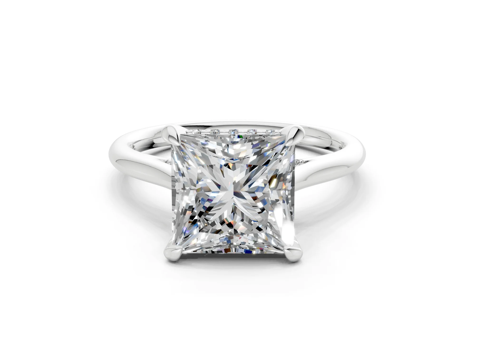 Piper Diamond Solitaire Princess Cut 2.3mm Engagement Ring - Image 7