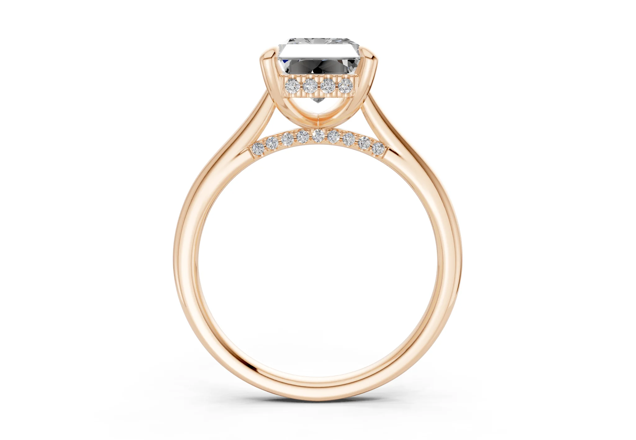 Piper Diamond Solitaire Radiant Cut 1.8mm Engagement Ring - Image 5