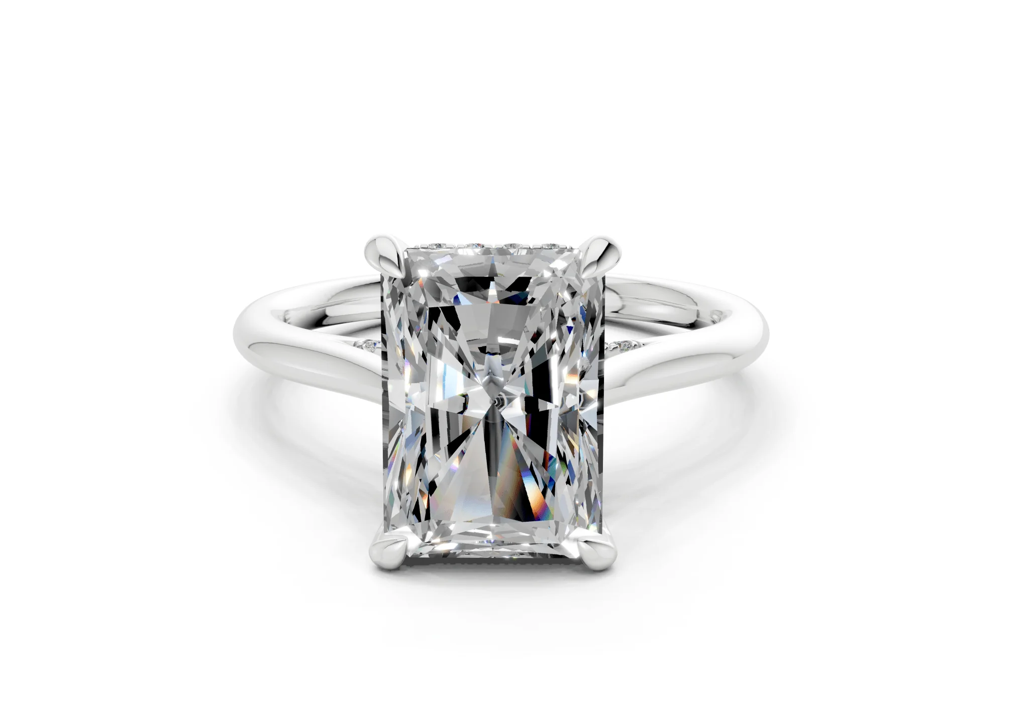 Piper Diamond Solitaire Radiant Cut 1.8mm Engagement Ring - Image 7