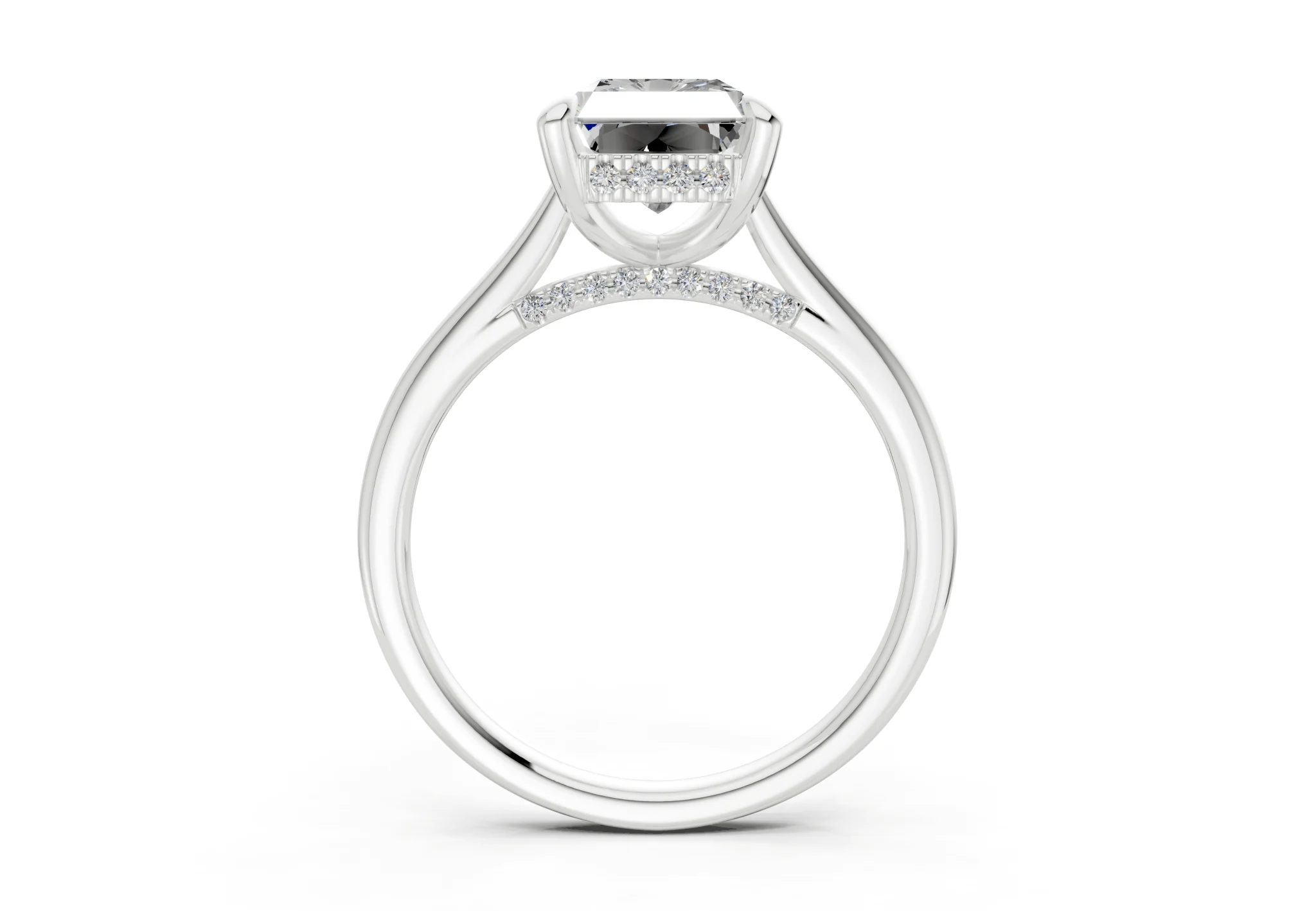Piper Diamond Solitaire Radiant Cut 1.8mm Engagement Ring - Image 8