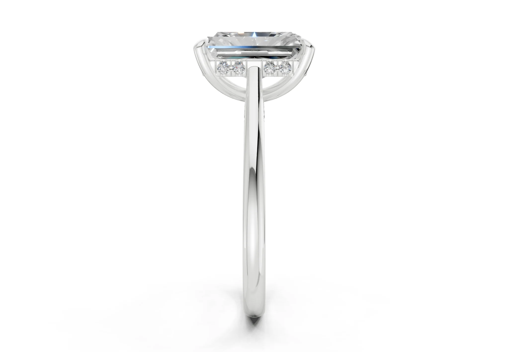 Piper Diamond Solitaire Radiant Cut 1.8mm Engagement Ring - Image 9