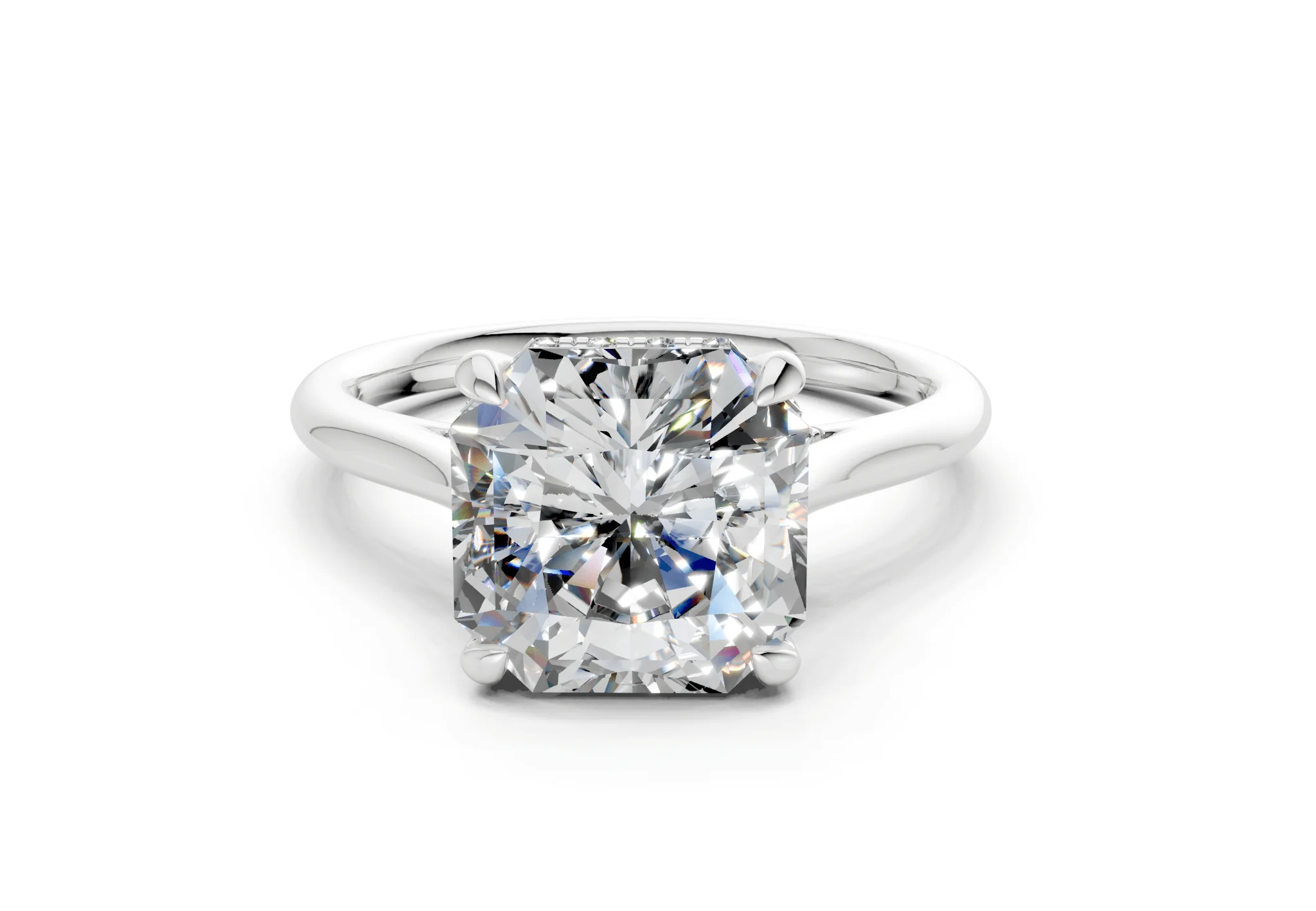 Piper Diamond Solitaire Radiant Squareuare Cut 1.8mm Engagement Ring - Image 7