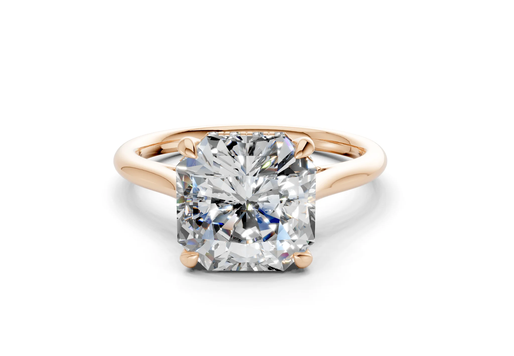 Piper Diamond Solitaire Radiant Squareuare Cut 2.3mm Engagement Ring - Image 4