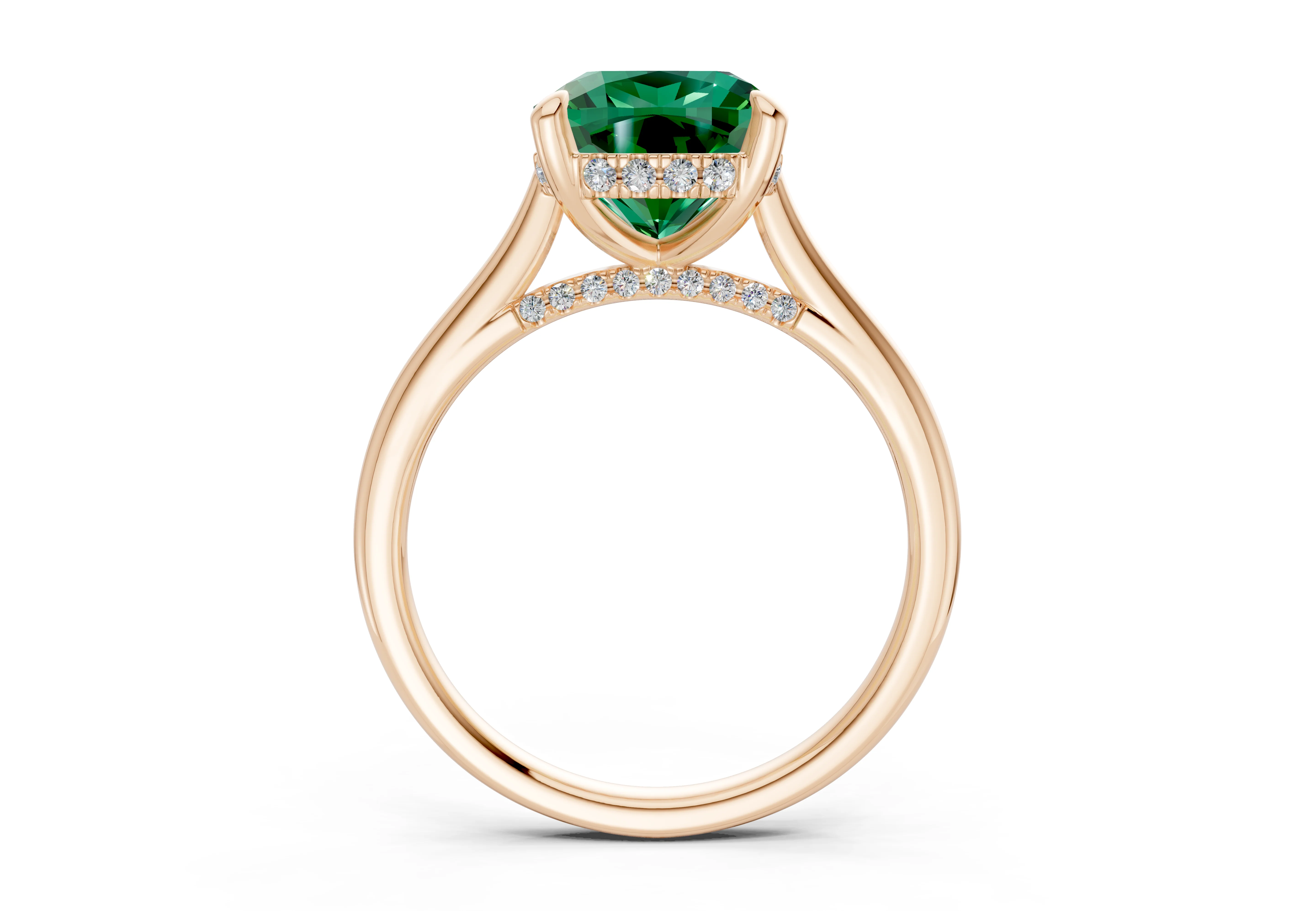 Piper Emerald Gemstone Solitaire Cushion Squareuare Cut 2.3mm Engagement Ring - Image 5