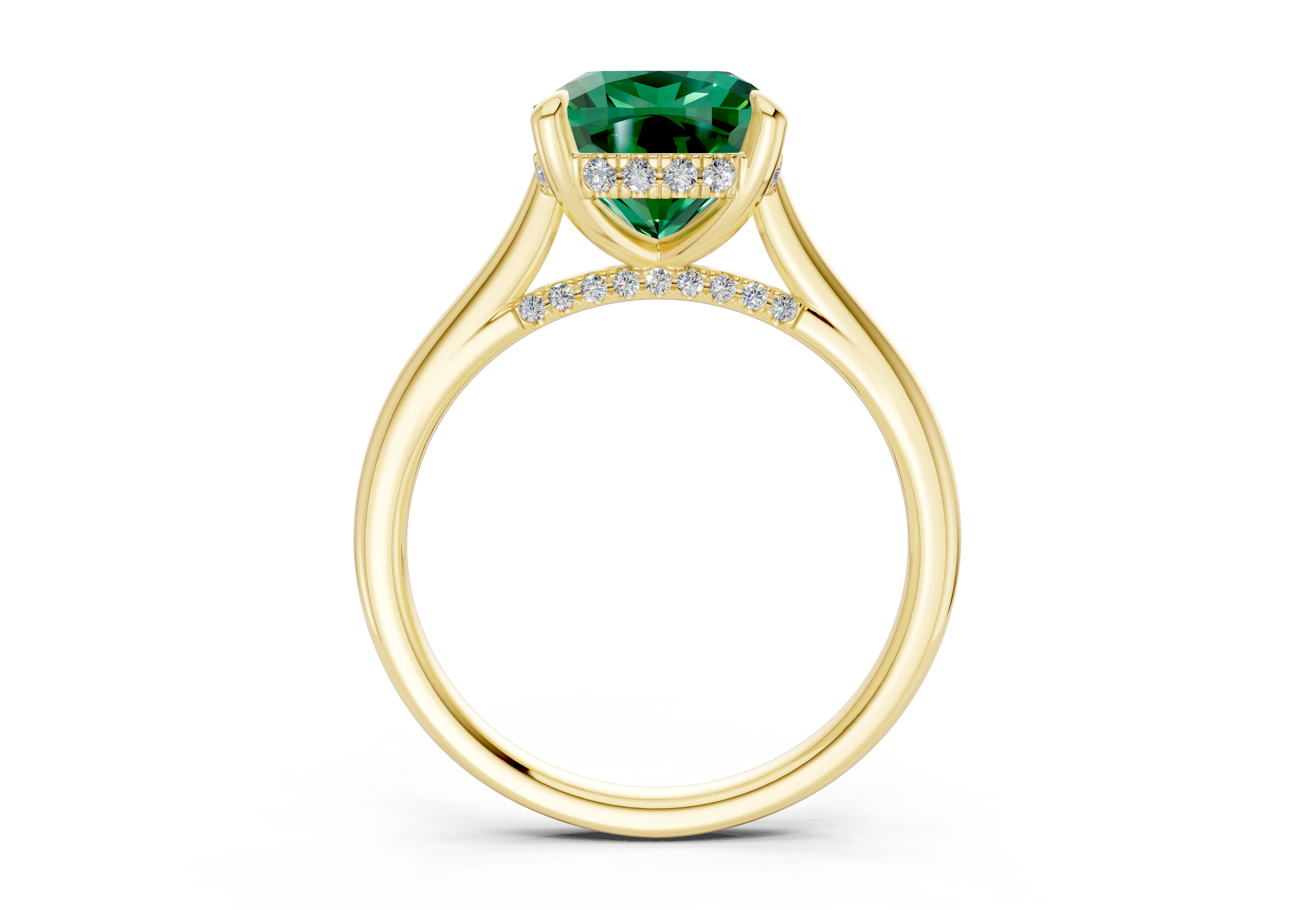 Piper Emerald Gemstone Solitaire Cushion Squareuare Cut 2mm Engagement Ring - Image 2
