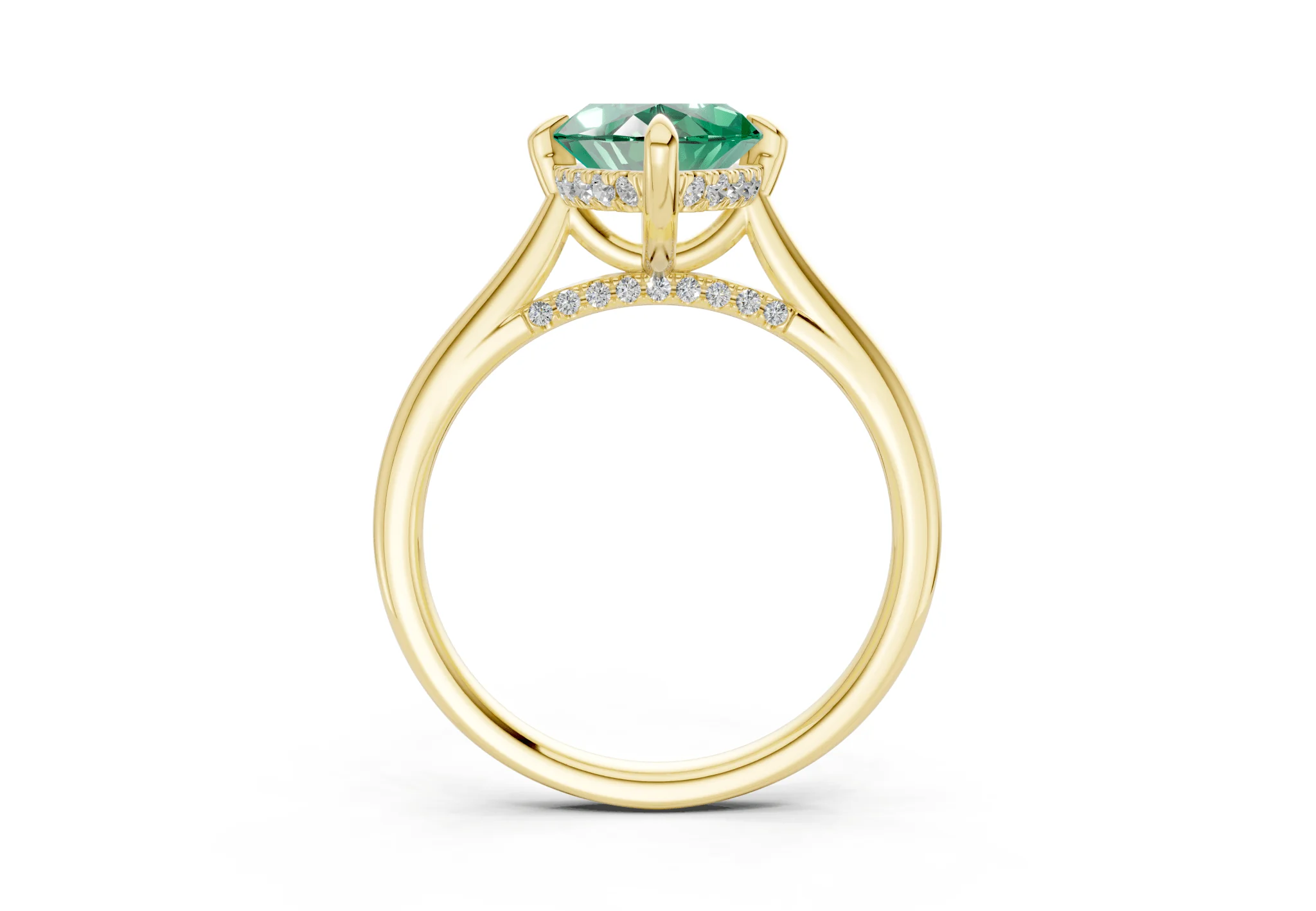 Piper Emerald Gemstone Solitaire Marquise Cut 2mm Engagement Ring - Image 2