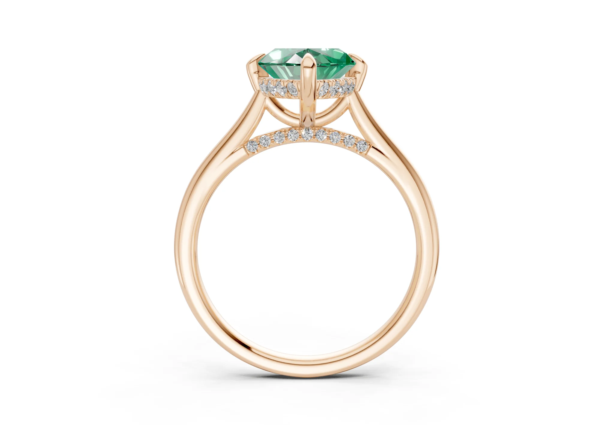 Piper Emerald Gemstone Solitaire Marquise Cut 2mm Engagement Ring - Image 5