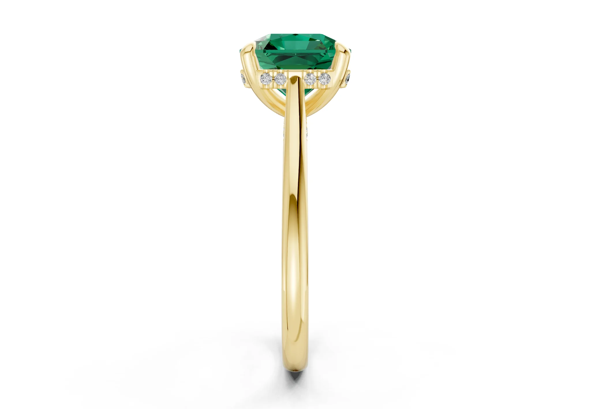 Piper Emerald Gemstone Solitaire Radiant Squareuare Cut 1.8mm Engagement Ring - Image 3