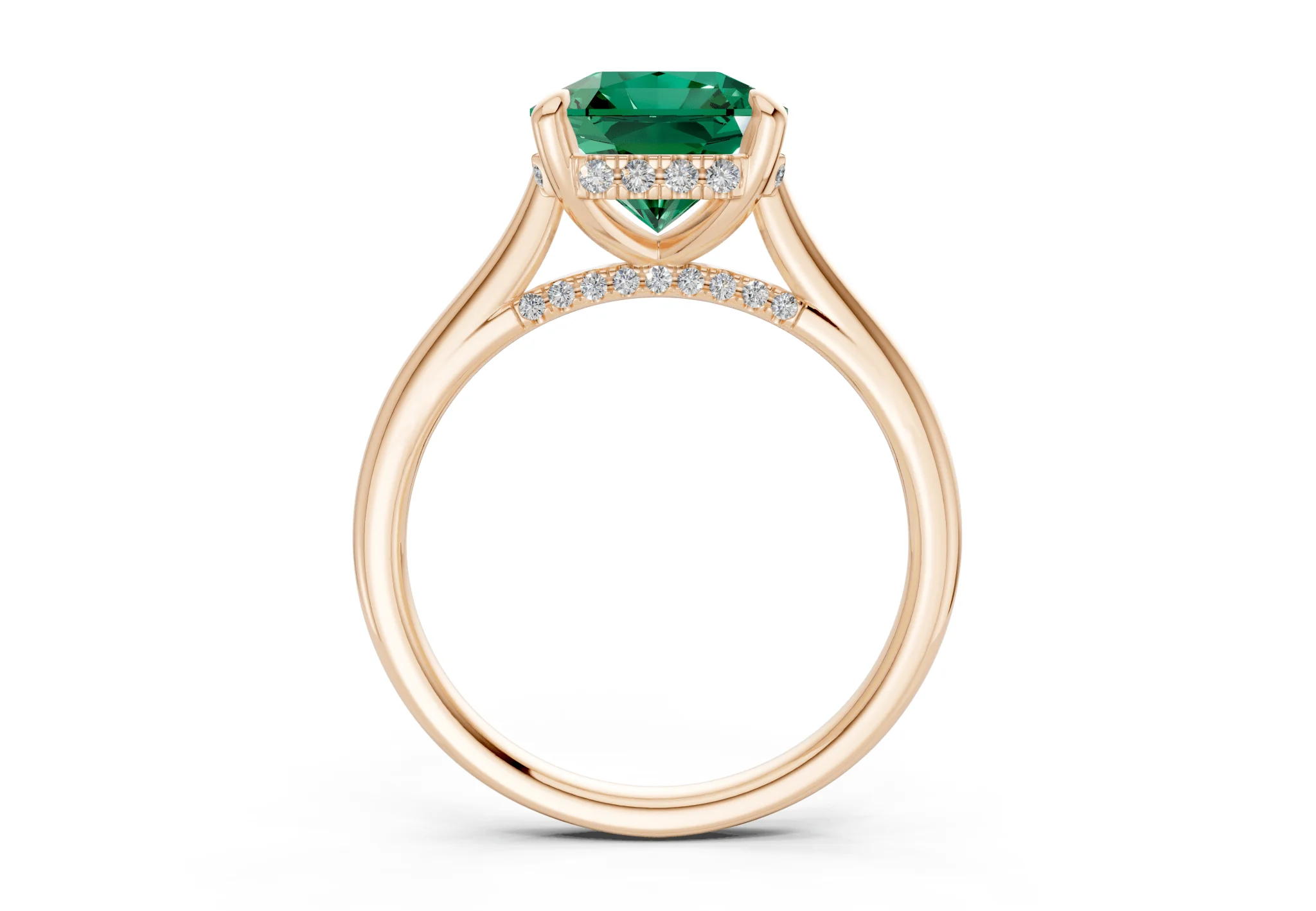 Piper Emerald Gemstone Solitaire Radiant Squareuare Cut 2mm Engagement Ring - Image 5