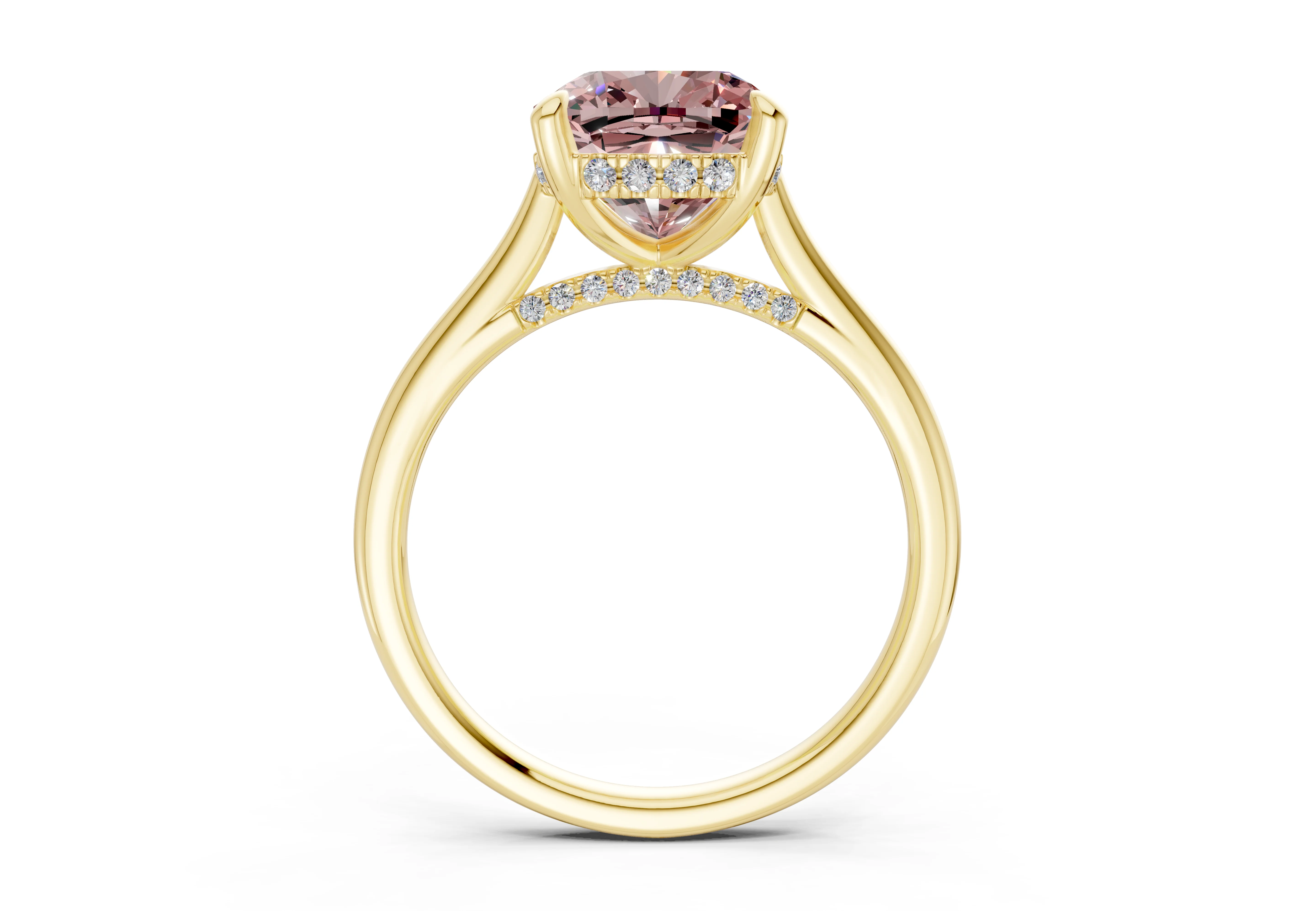 Piper Pink Diamond Solitaire Cushion Squareuare Cut 1.8mm Engagement Ring - Image 2