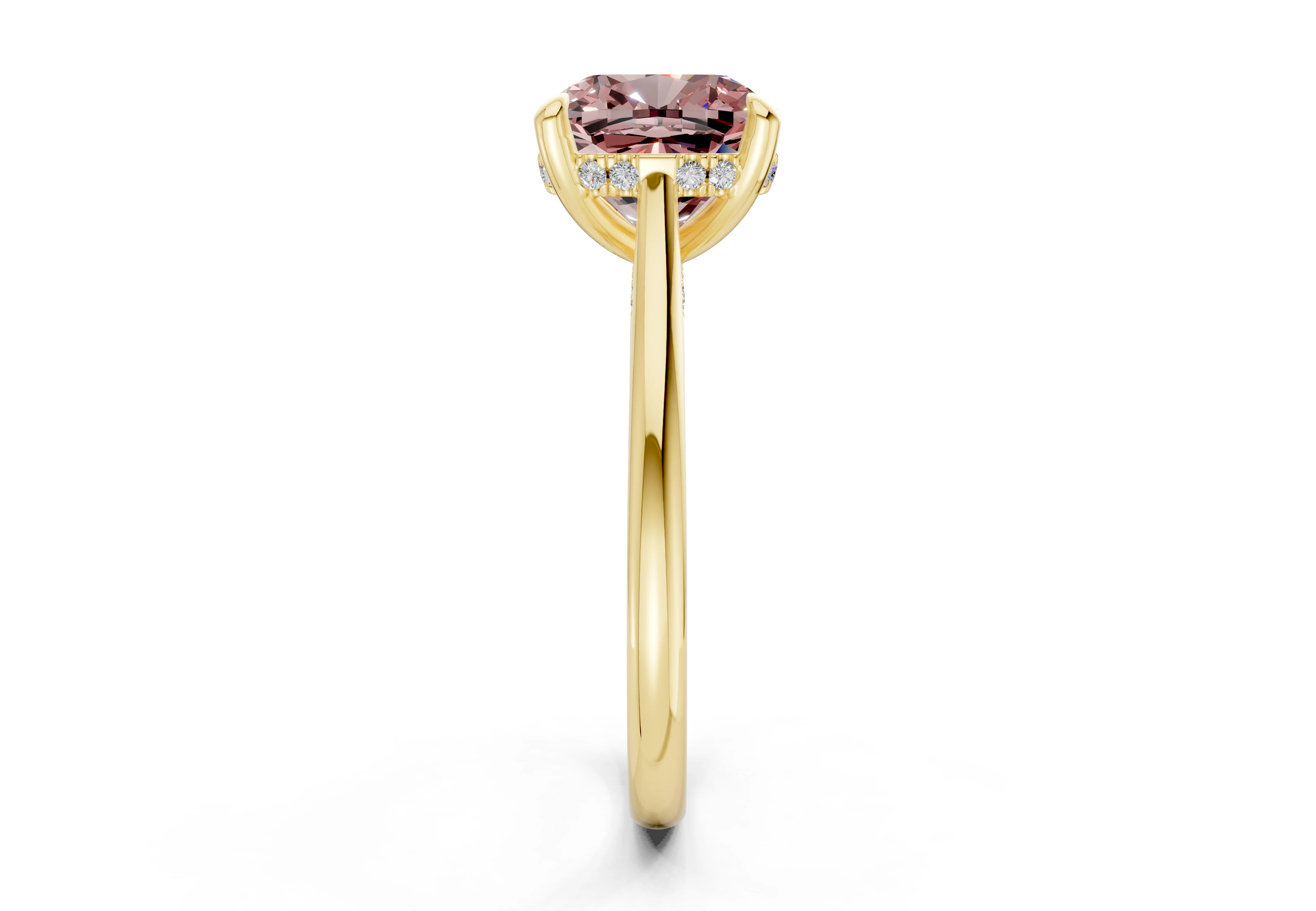 Piper Pink Diamond Solitaire Cushion Squareuare Cut 1.8mm Engagement Ring - Image 3