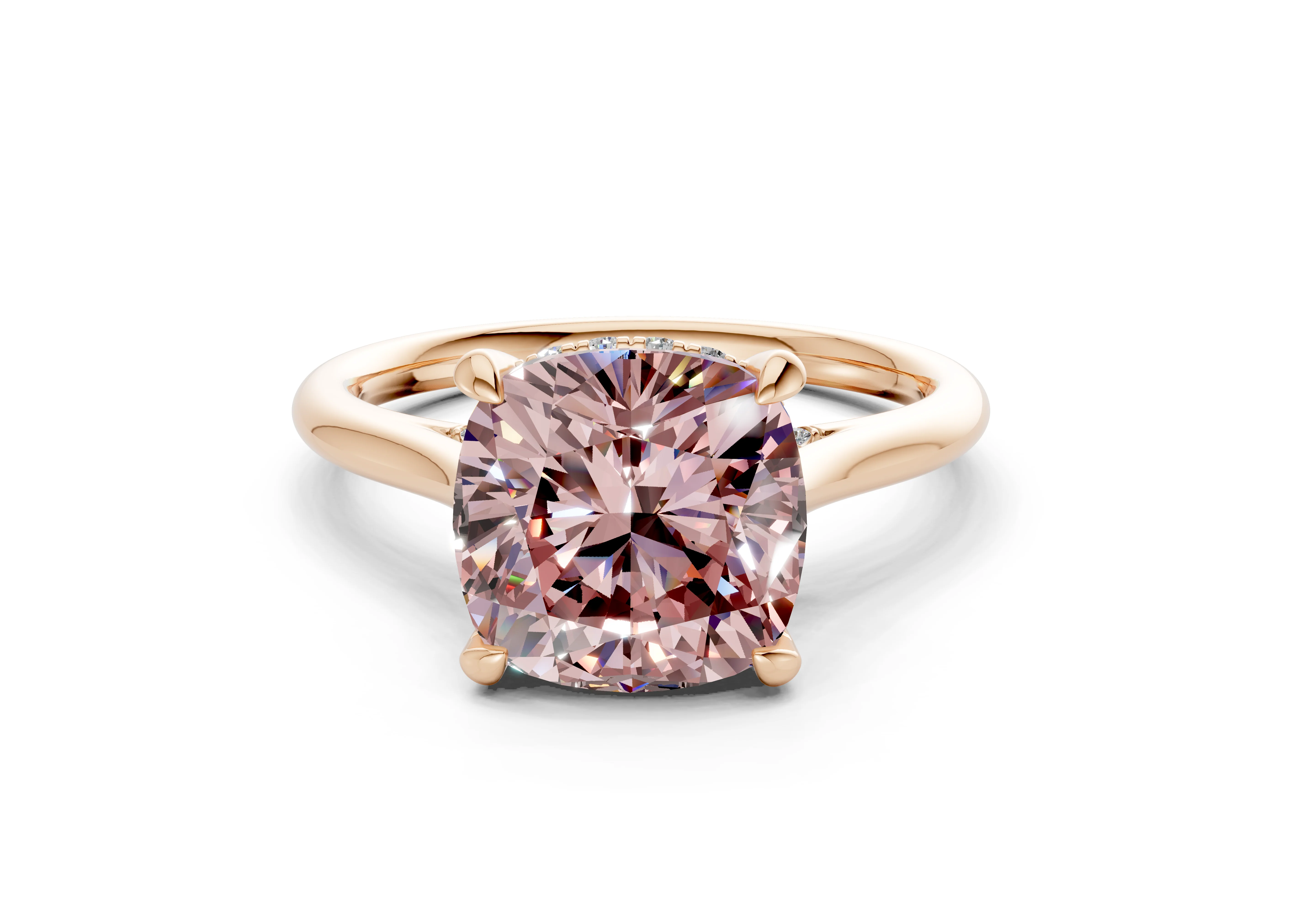Piper Pink Diamond Solitaire Cushion Squareuare Cut 1.8mm Engagement Ring - Image 4