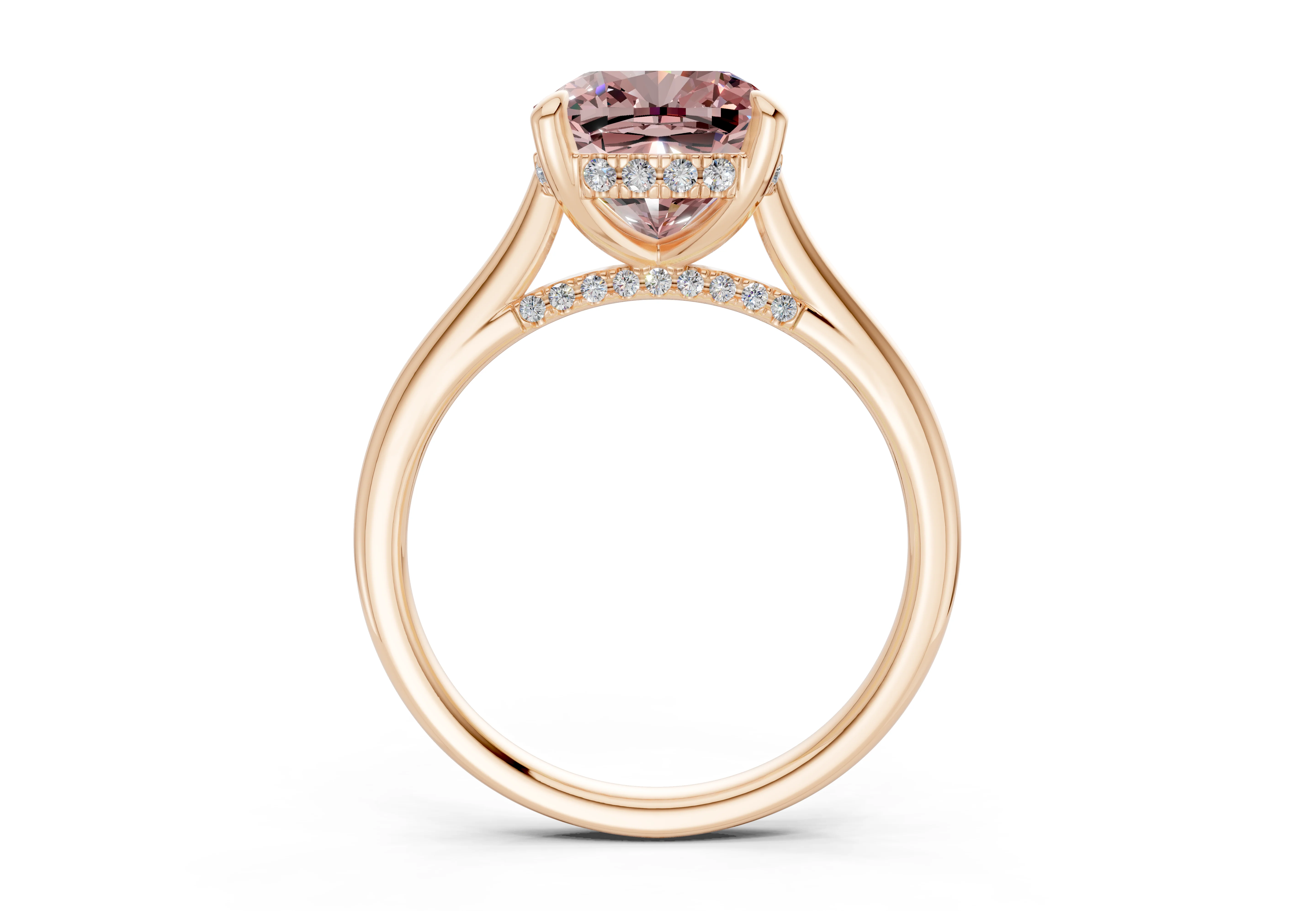 Piper Pink Diamond Solitaire Cushion Squareuare Cut 1.8mm Engagement Ring - Image 5