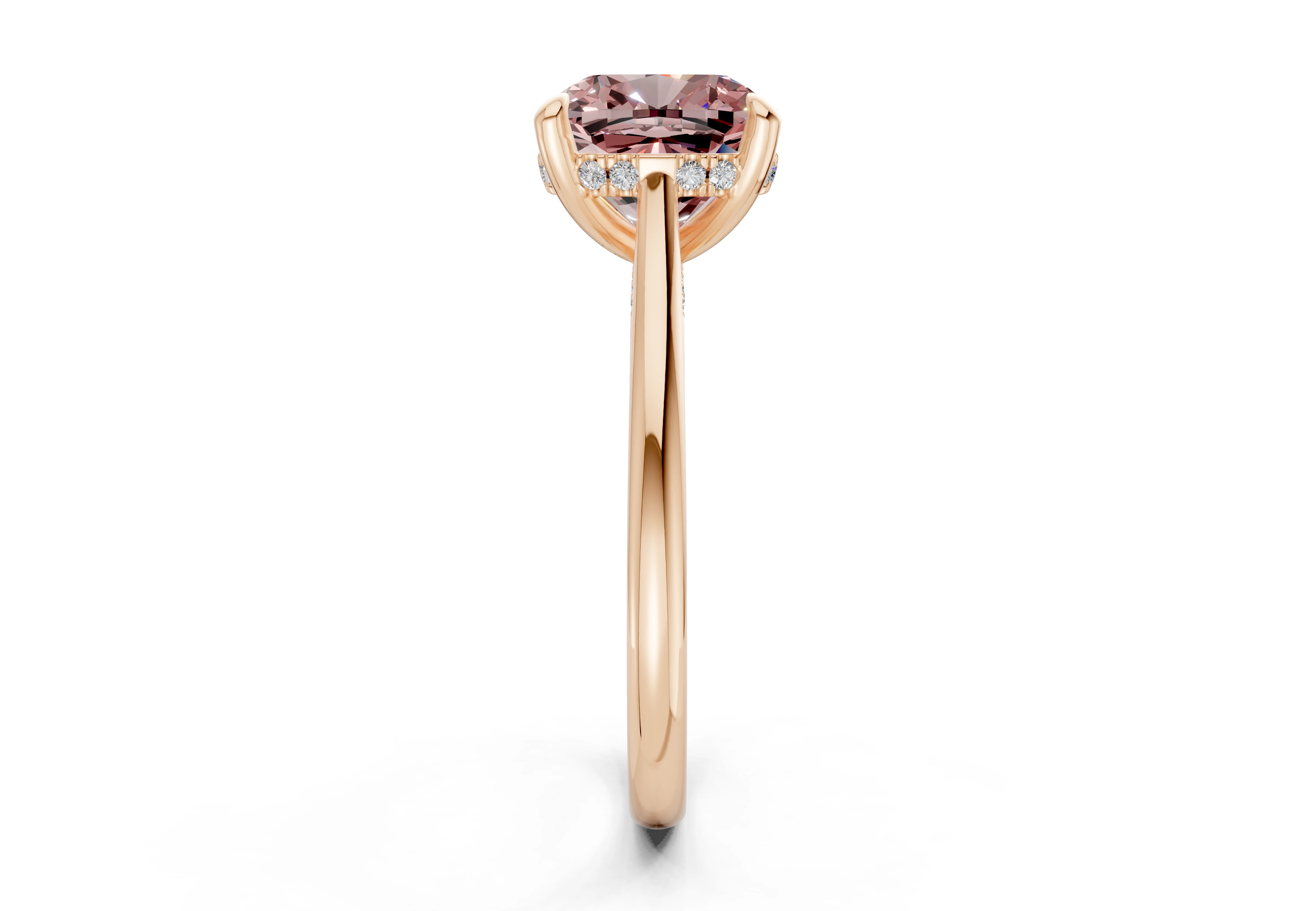 Piper Pink Diamond Solitaire Cushion Squareuare Cut 1.8mm Engagement Ring - Image 6
