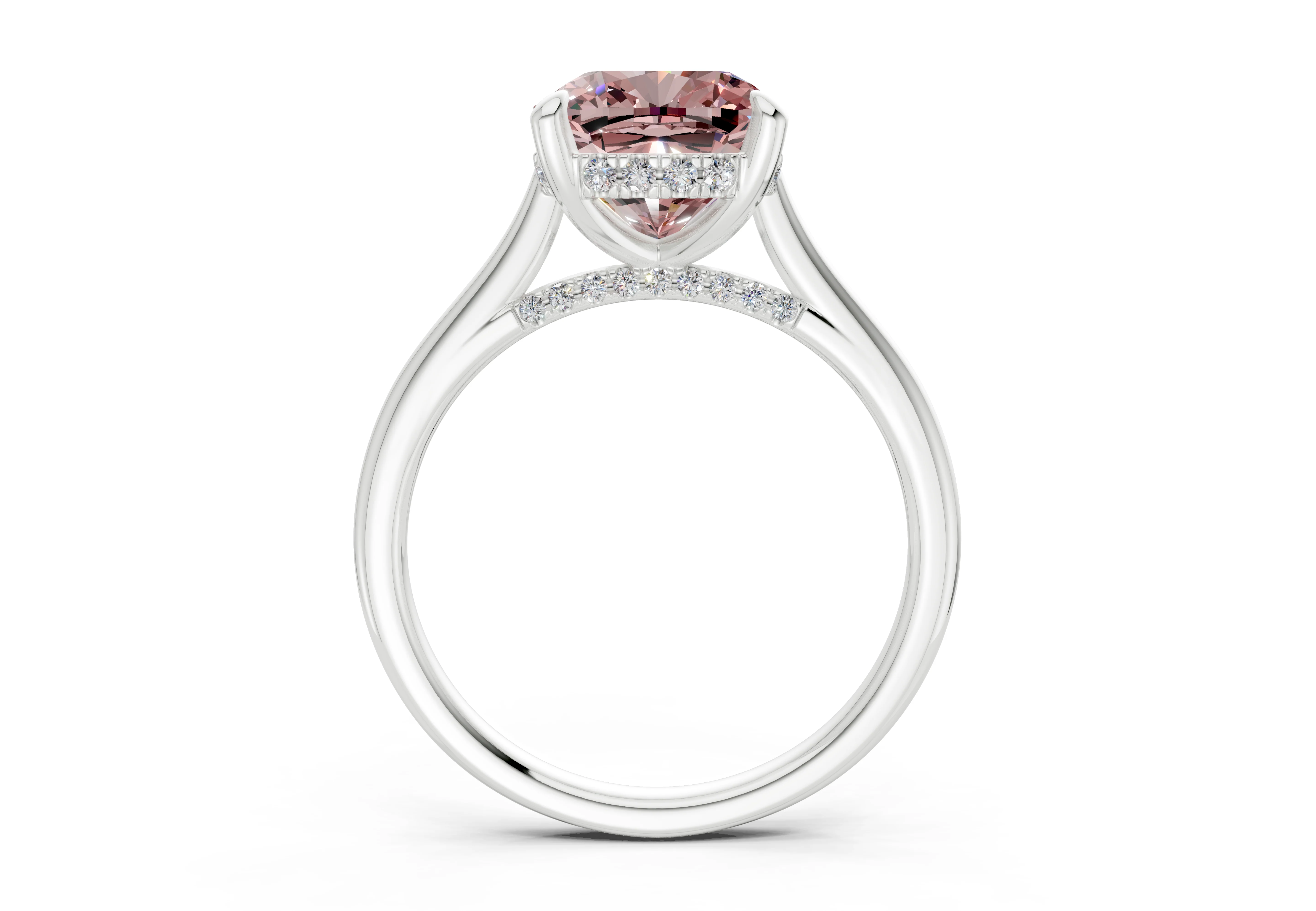 Piper Pink Diamond Solitaire Cushion Squareuare Cut 1.8mm Engagement Ring - Image 8