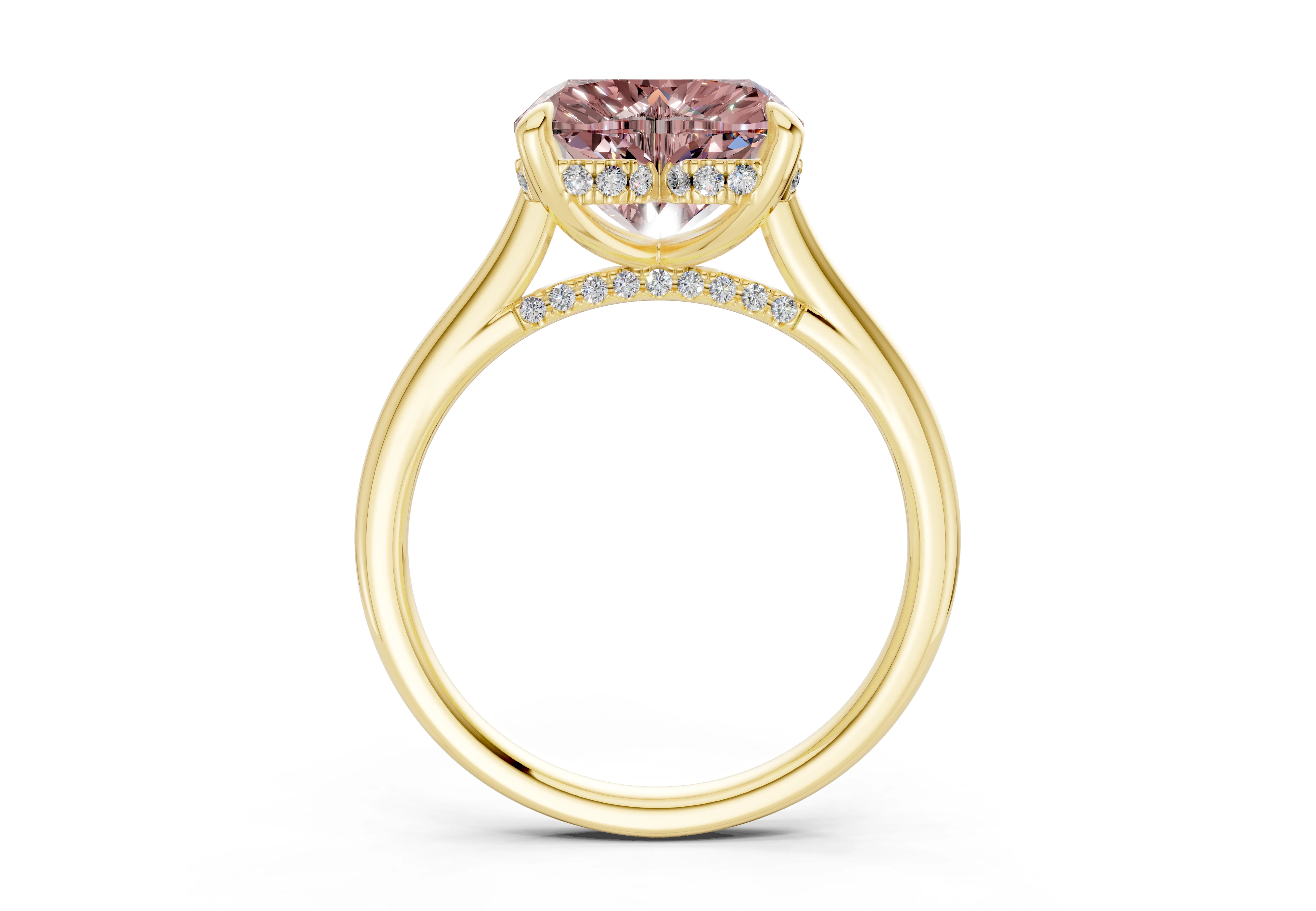 Piper Pink Diamond Solitaire Heart Cut 1.8mm Engagement Ring - Image 2