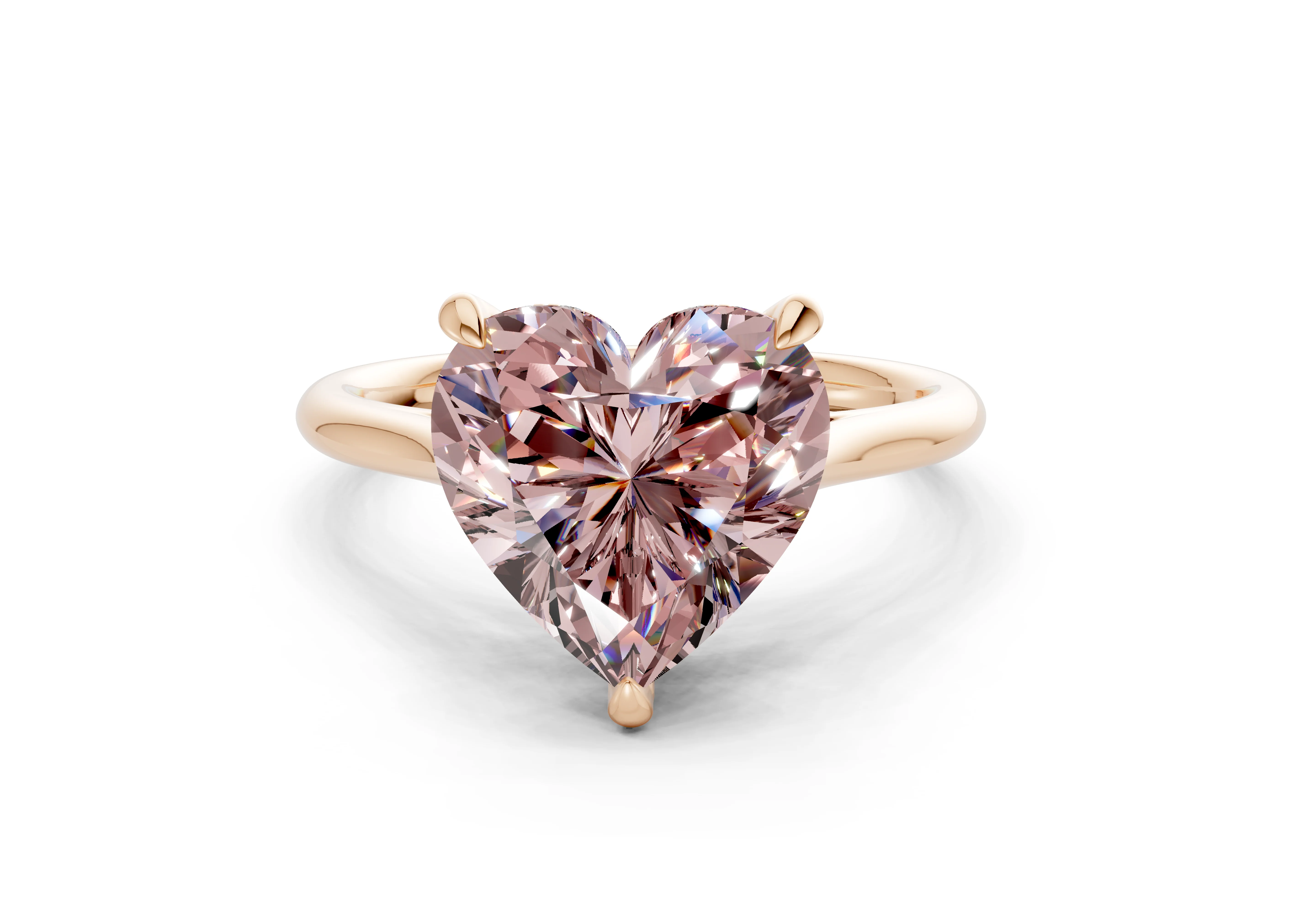 Piper Pink Diamond Solitaire Heart Cut 1.8mm Engagement Ring - Image 4