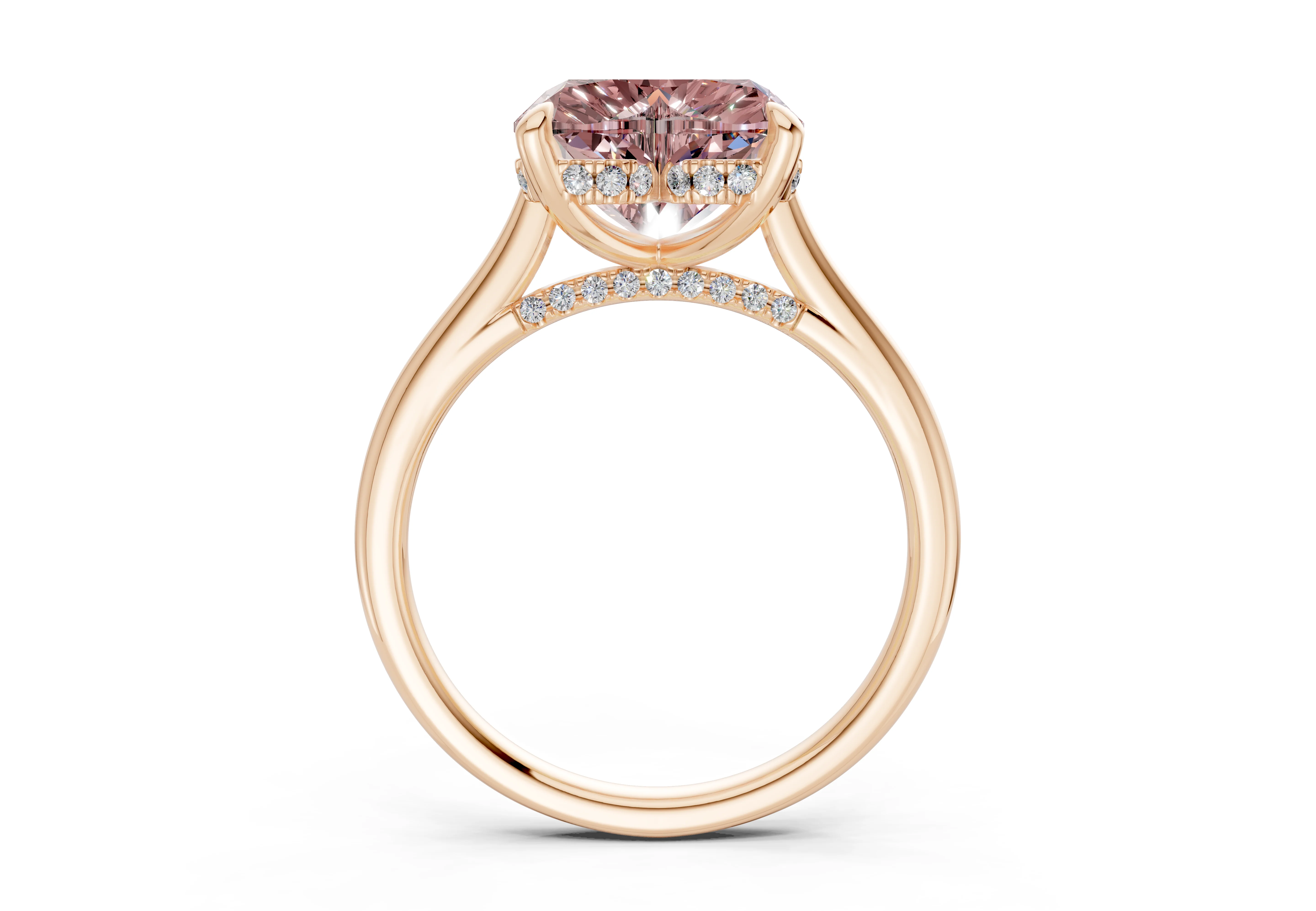 Piper Pink Diamond Solitaire Heart Cut 1.8mm Engagement Ring - Image 5