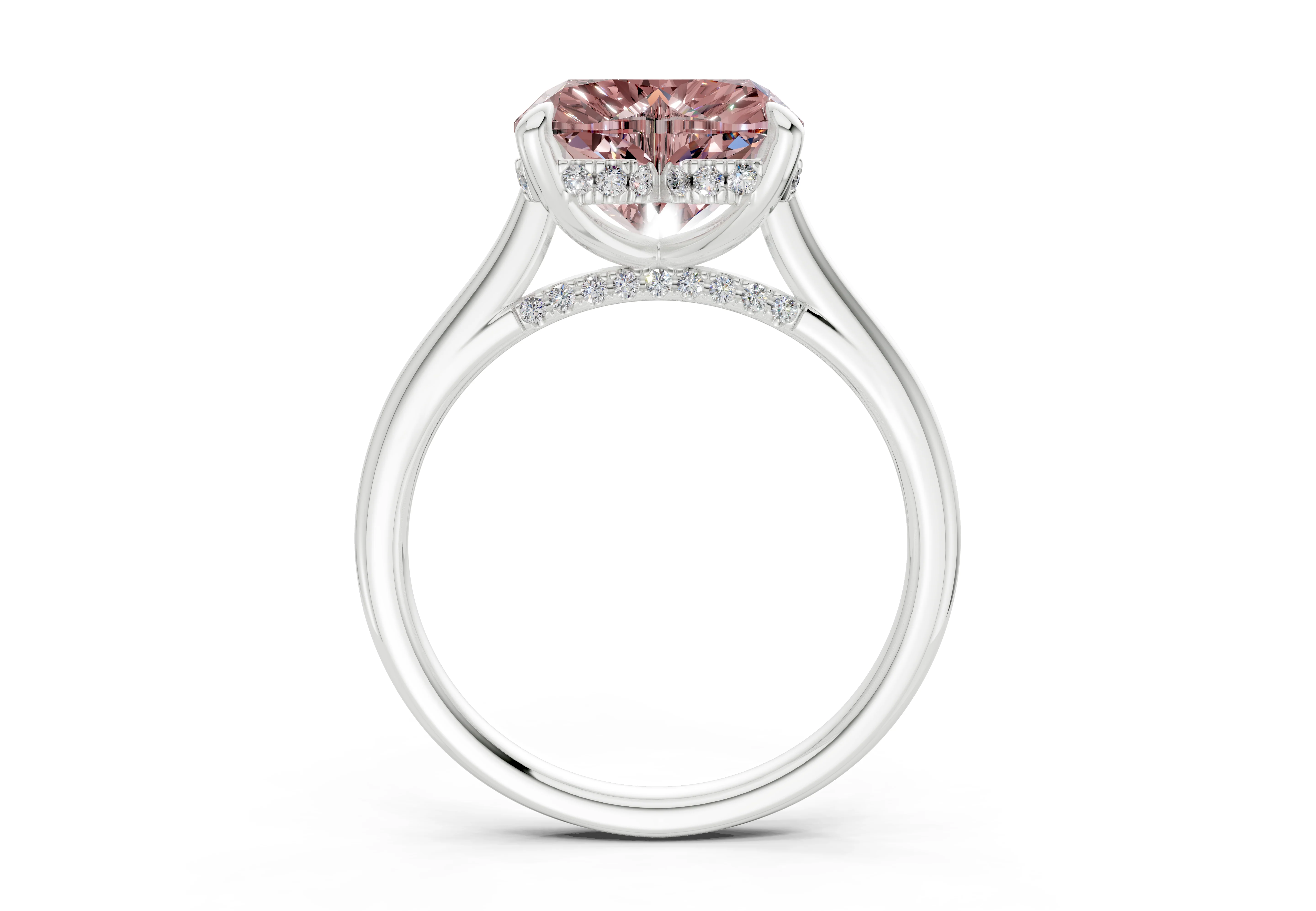 Piper Pink Diamond Solitaire Heart Cut 1.8mm Engagement Ring - Image 8