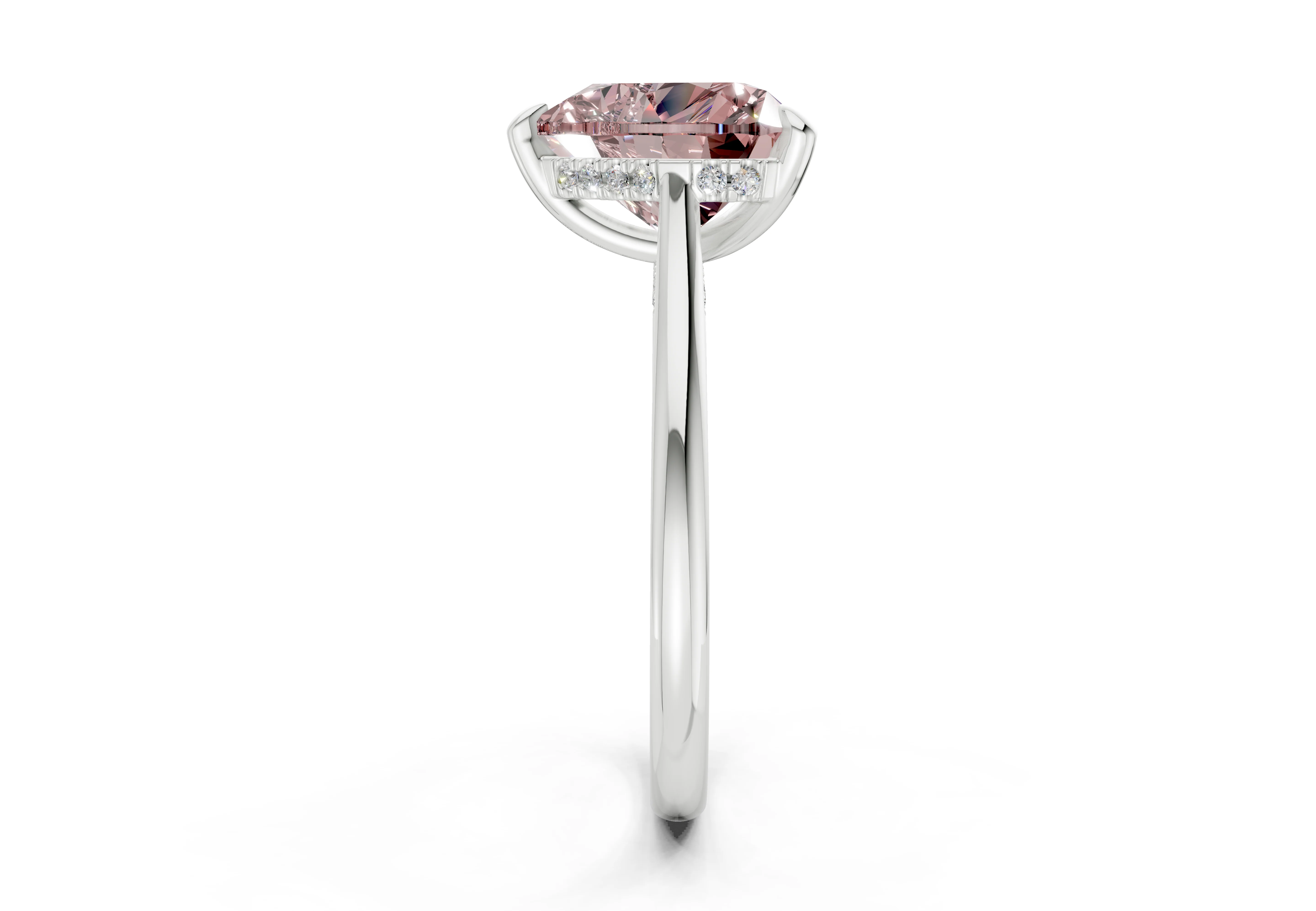 Piper Pink Diamond Solitaire Heart Cut 1.8mm Engagement Ring - Image 9