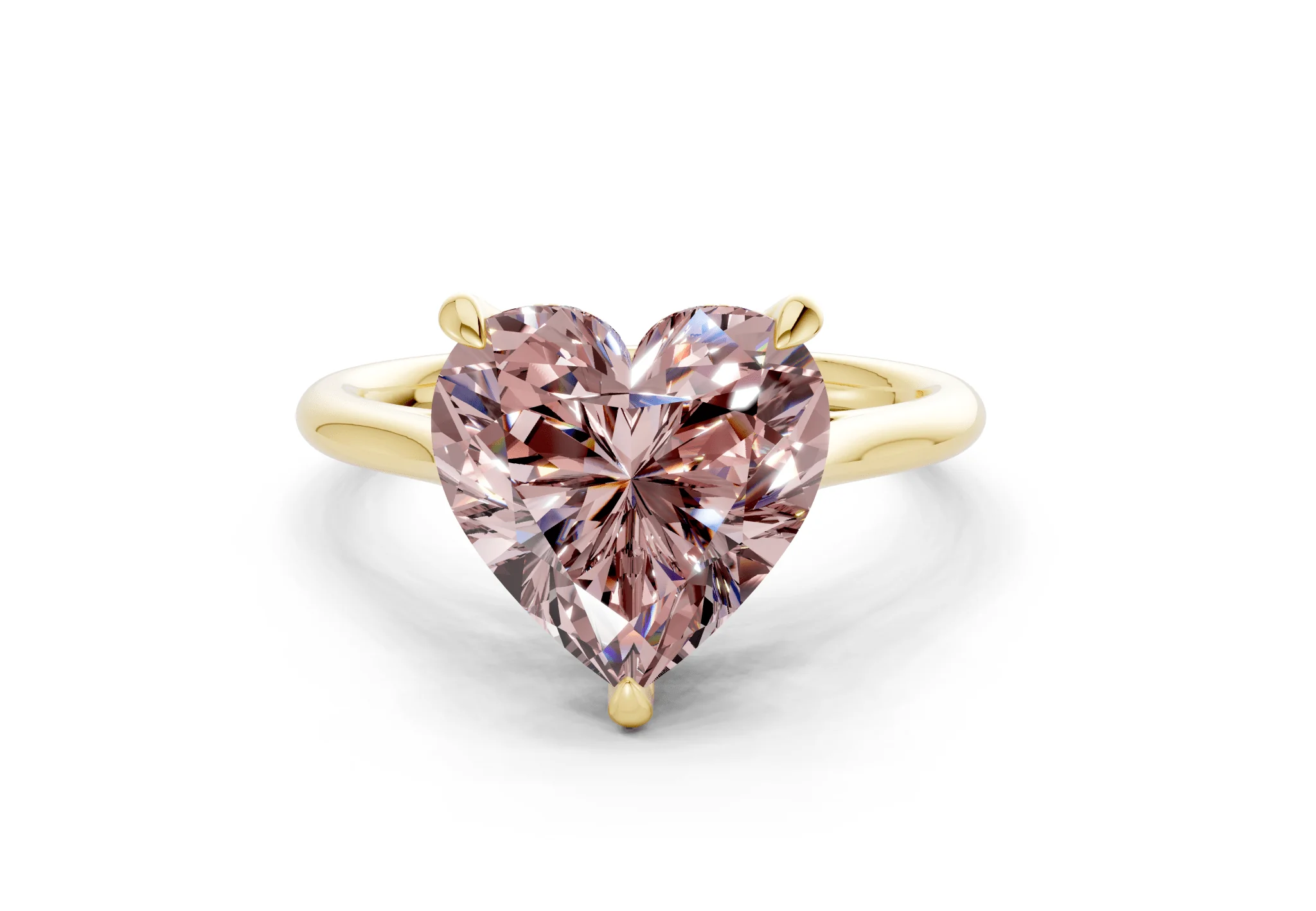 Piper Pink Diamond Solitaire Heart Cut 2.3mm Engagement Ring