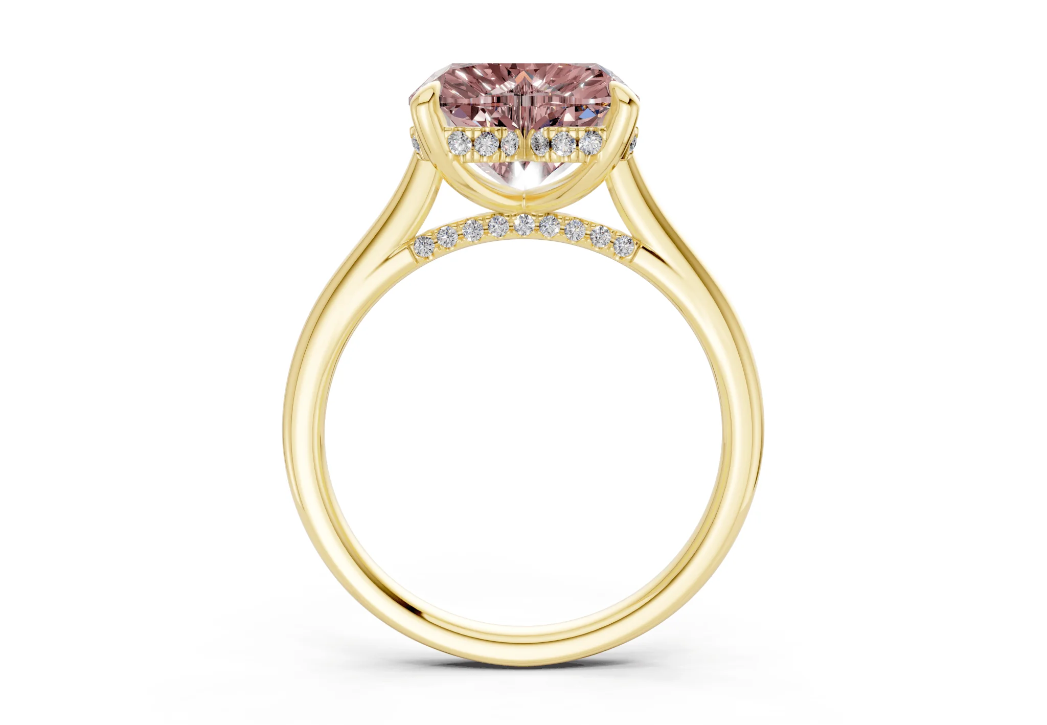 Piper Pink Diamond Solitaire Heart Cut 2.3mm Engagement Ring - Image 2