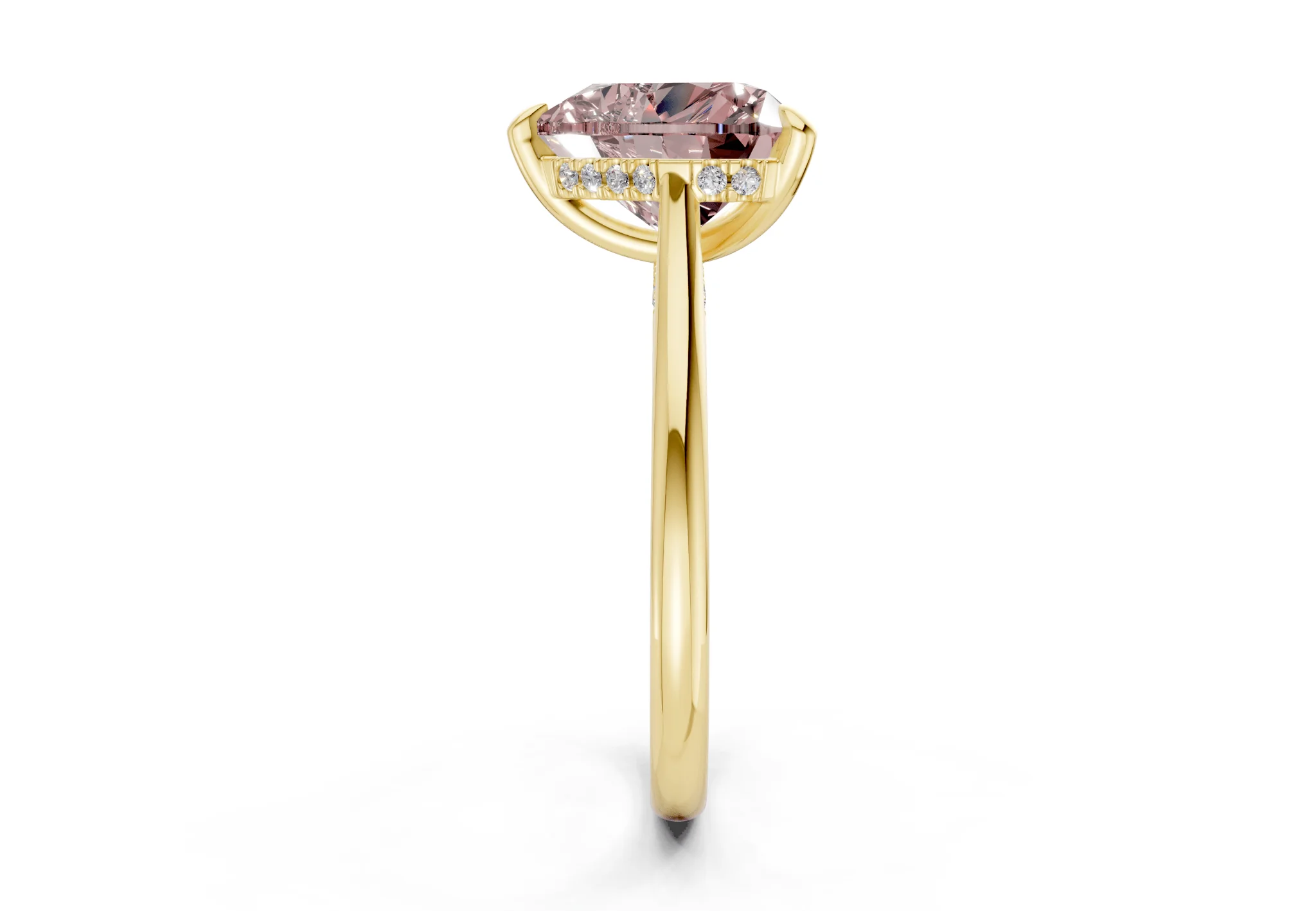 Piper Pink Diamond Solitaire Heart Cut 2.3mm Engagement Ring - Image 3