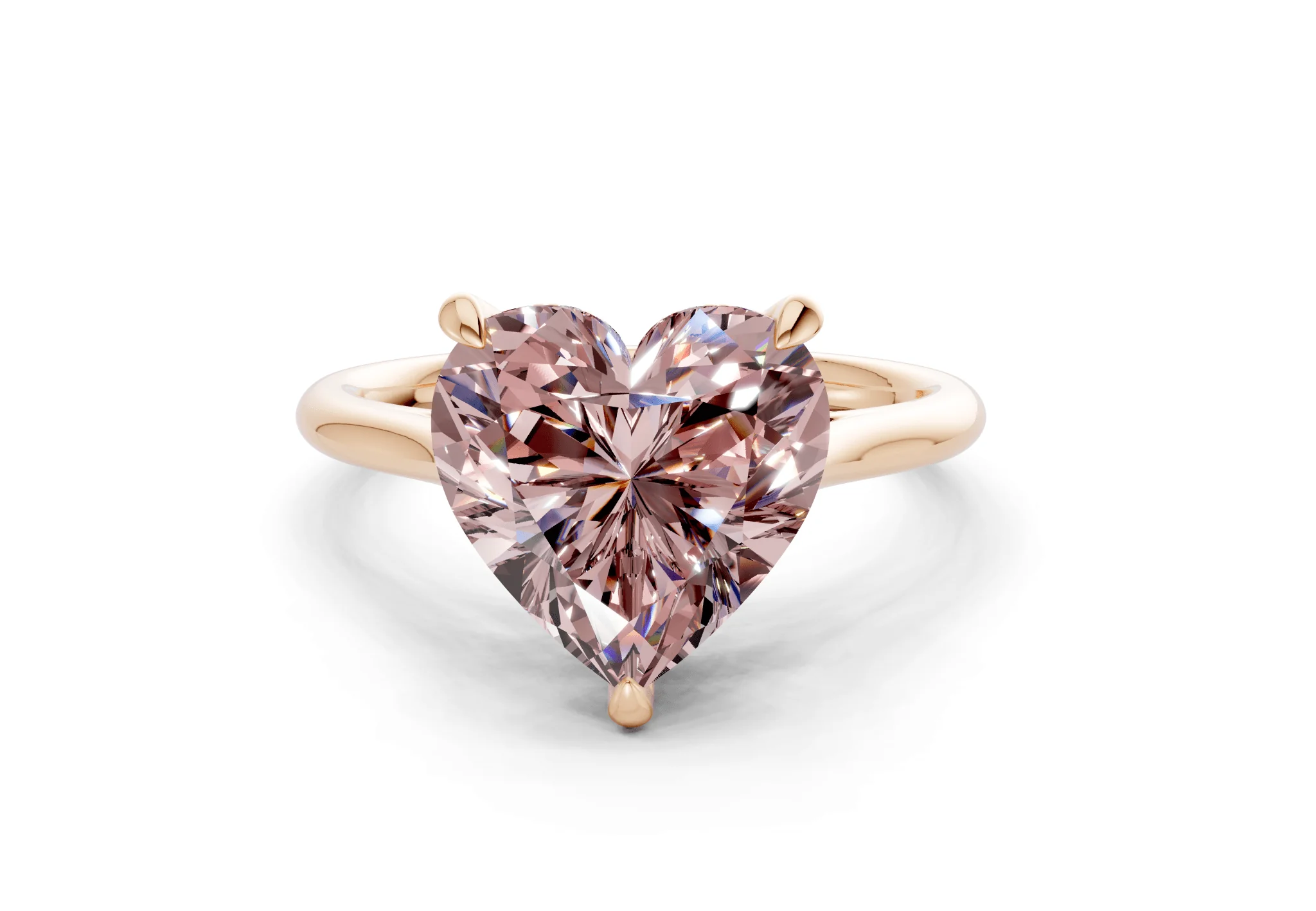 Piper Pink Diamond Solitaire Heart Cut 2.3mm Engagement Ring - Image 4